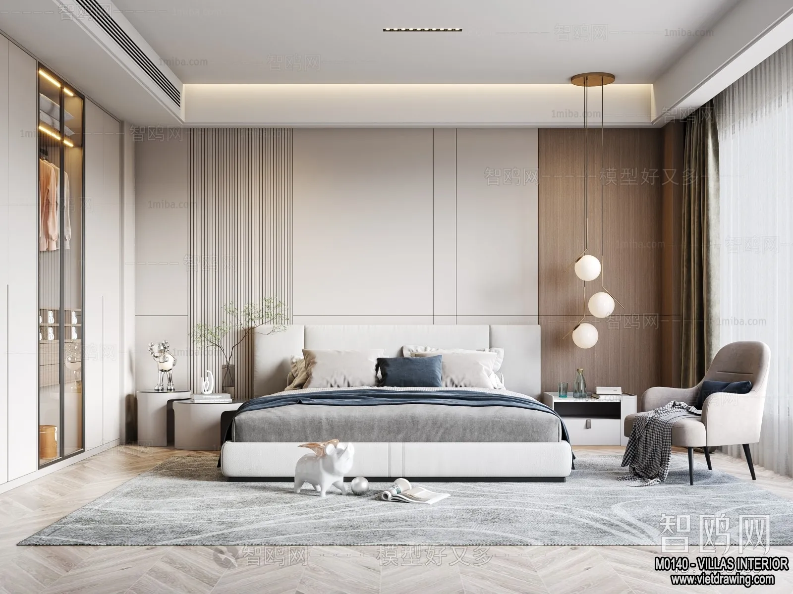 Bedroom - Villas 3D Interior Scene - 3D Models - 074