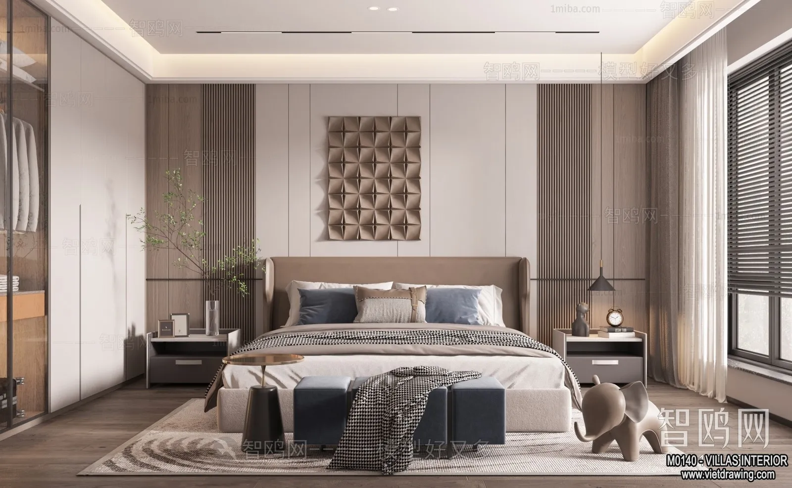 Bedroom - Villas 3D Interior Scene - 3D Models - 076