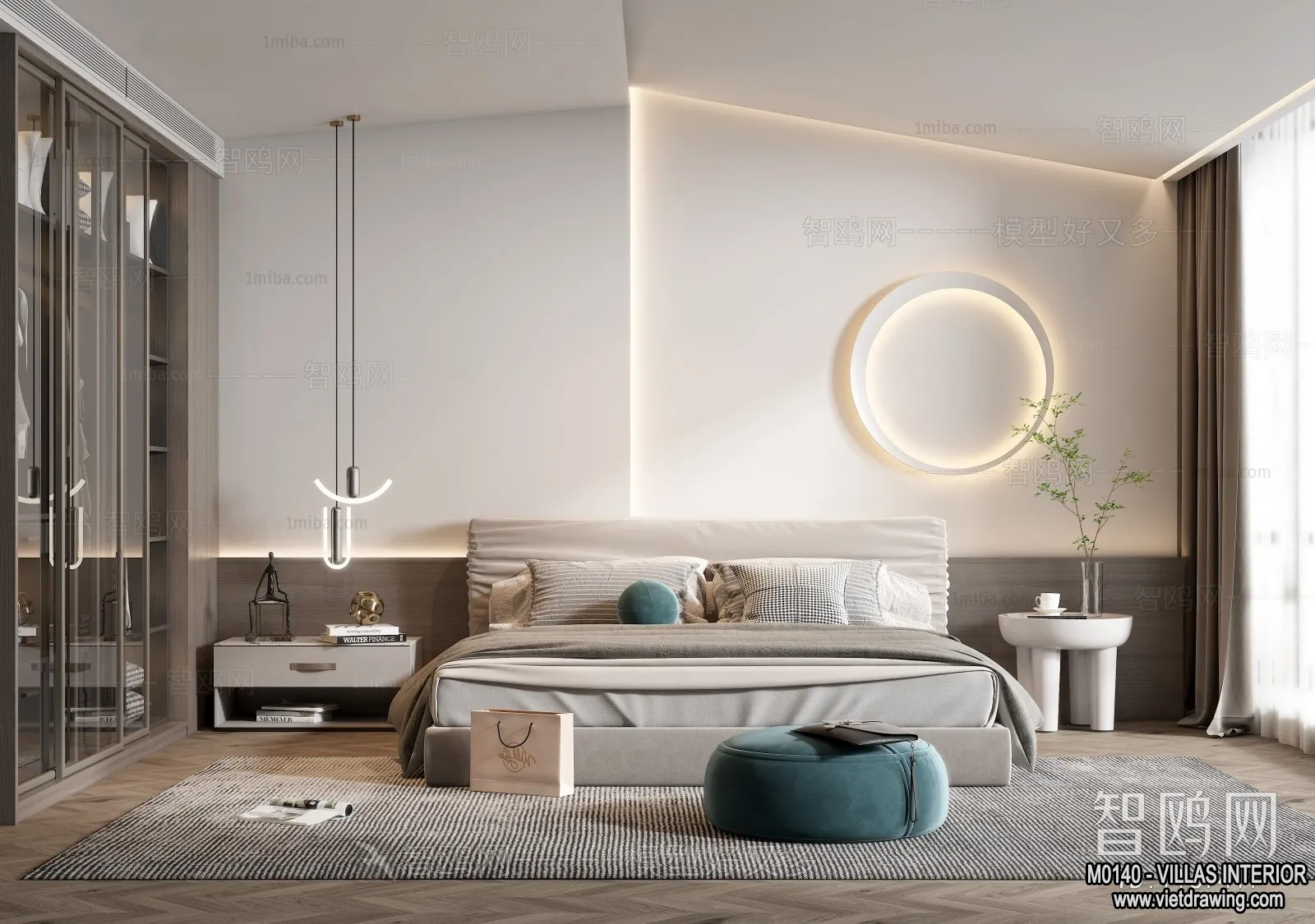 Bedroom - Villas 3D Interior Scene - 3D Models - 078
