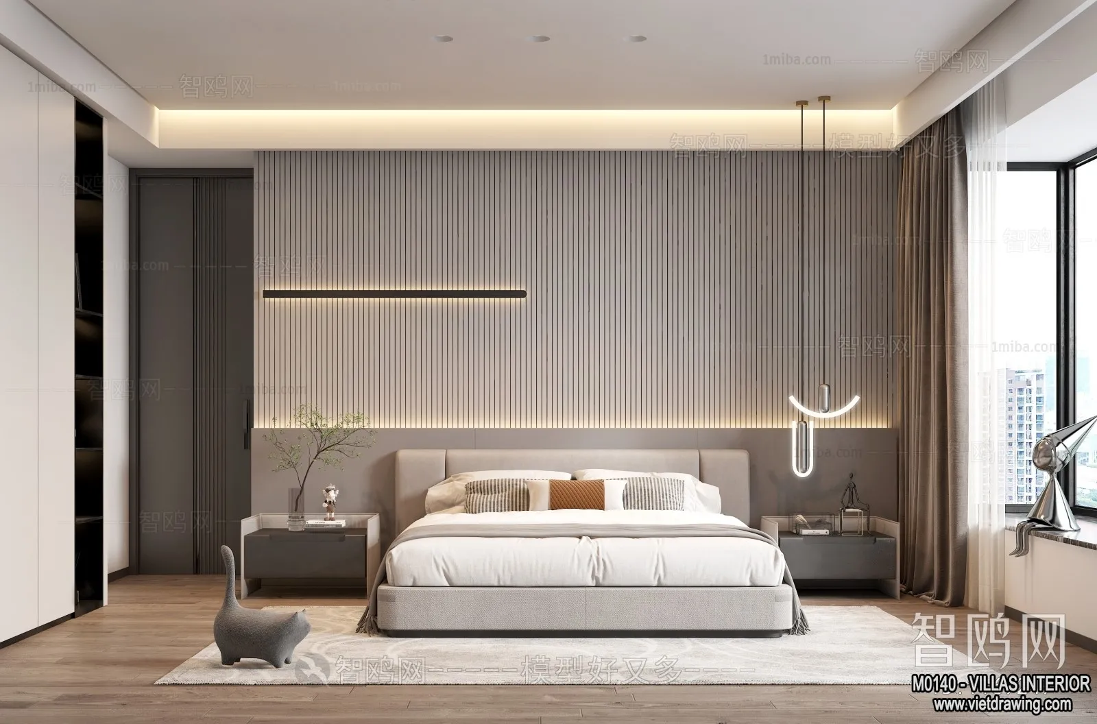 Bedroom - Villas 3D Interior Scene - 3D Models - 079