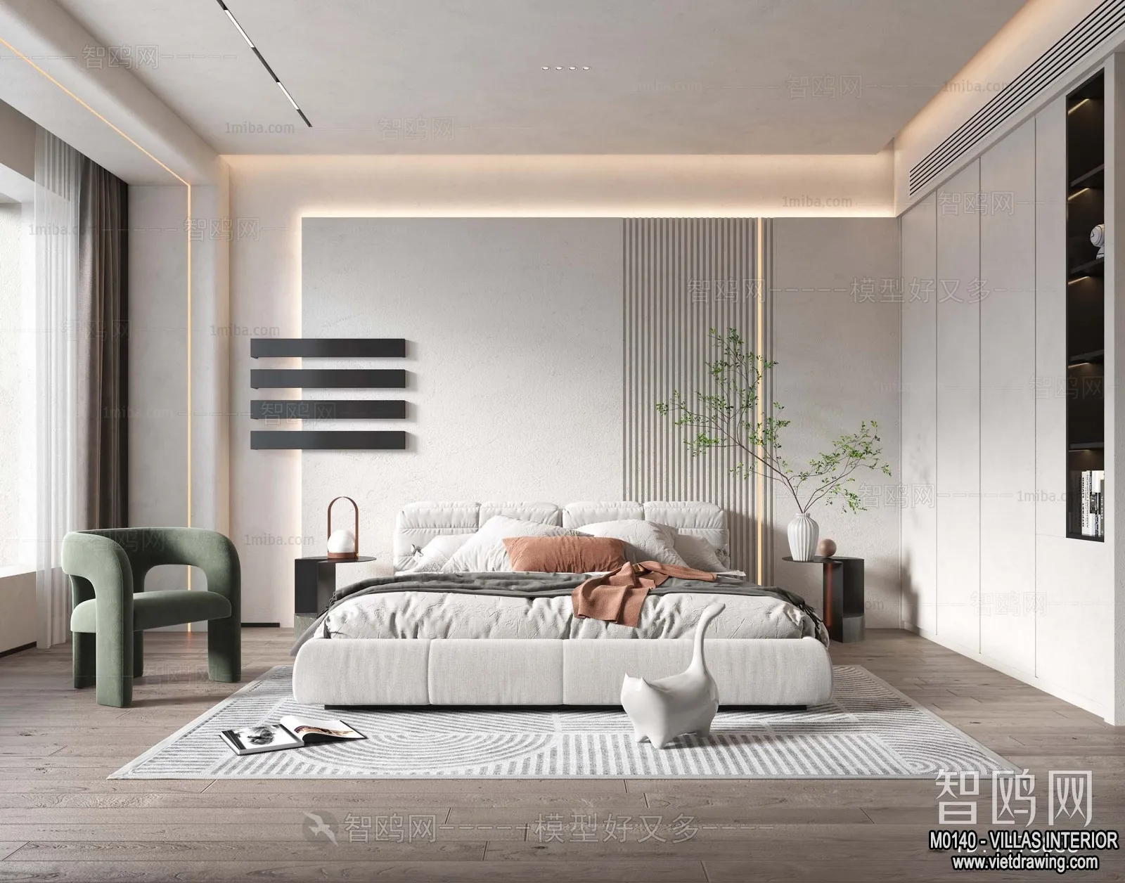 Bedroom - Villas 3D Interior Scene - 3D Models - 080