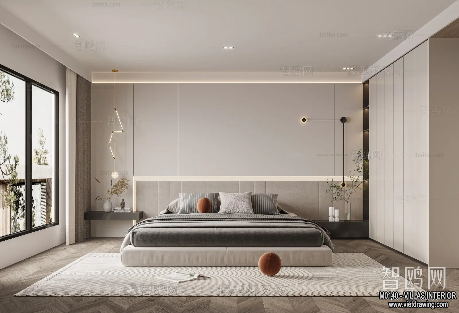Bedroom - Villas 3D Interior Scene - 3D Models - 081
