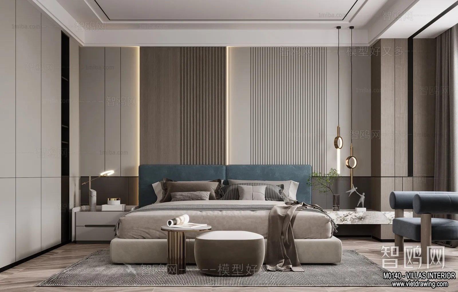 Bedroom - Villas 3D Interior Scene - 3D Models - 082