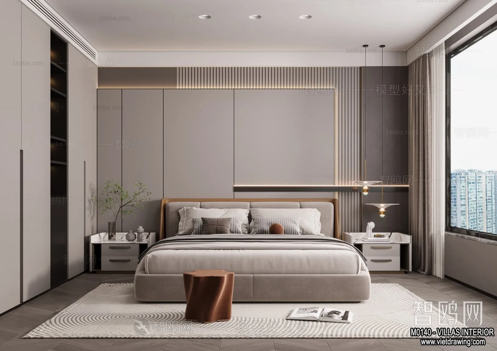 Bedroom - Villas 3D Interior Scene - 3D Models - 083