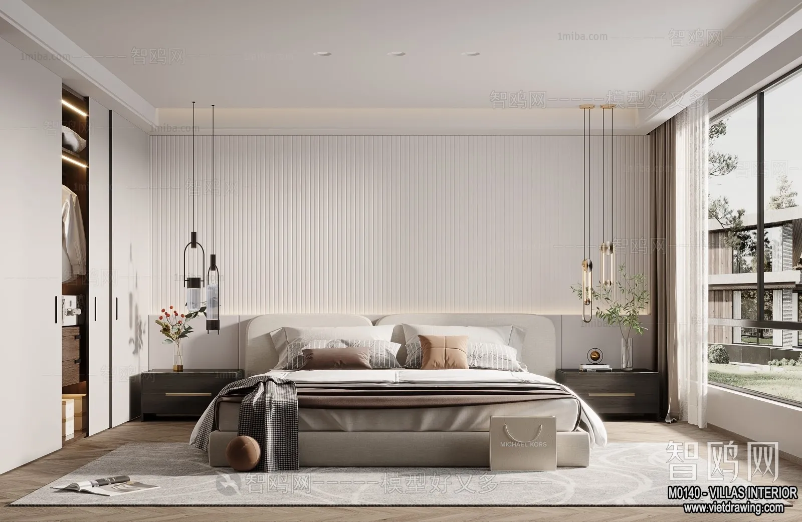 Bedroom - Villas 3D Interior Scene - 3D Models - 086