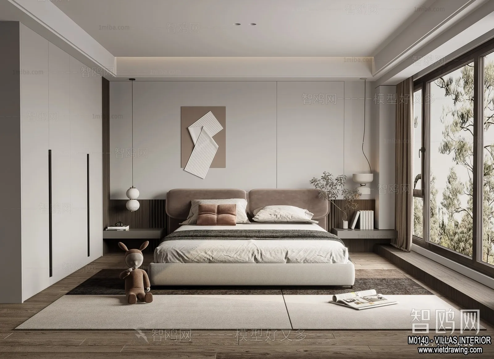 Bedroom - Villas 3D Interior Scene - 3D Models - 087