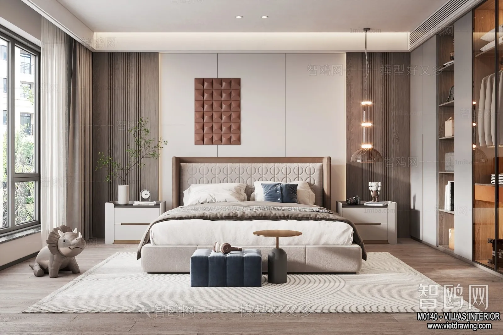 Bedroom - Villas 3D Interior Scene - 3D Models - 088