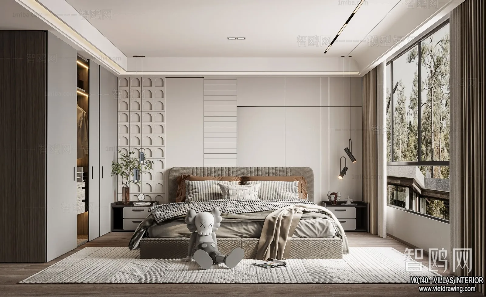 Bedroom - Villas 3D Interior Scene - 3D Models - 089