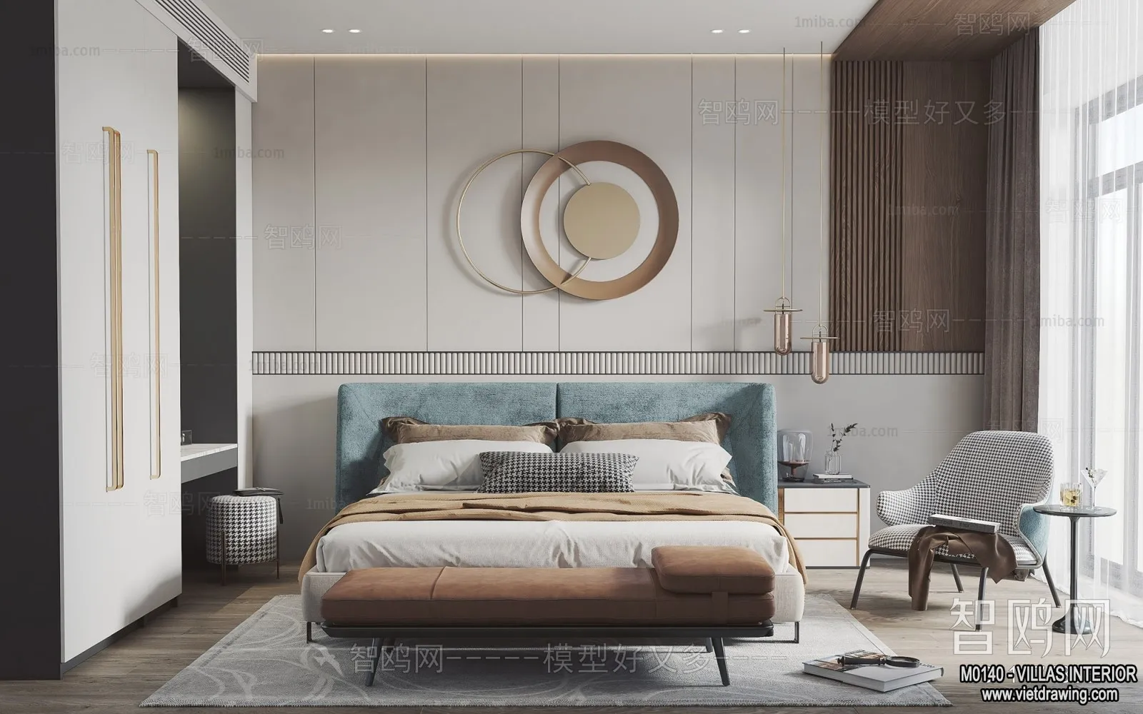 Bedroom - Villas 3D Interior Scene - 3D Models - 090