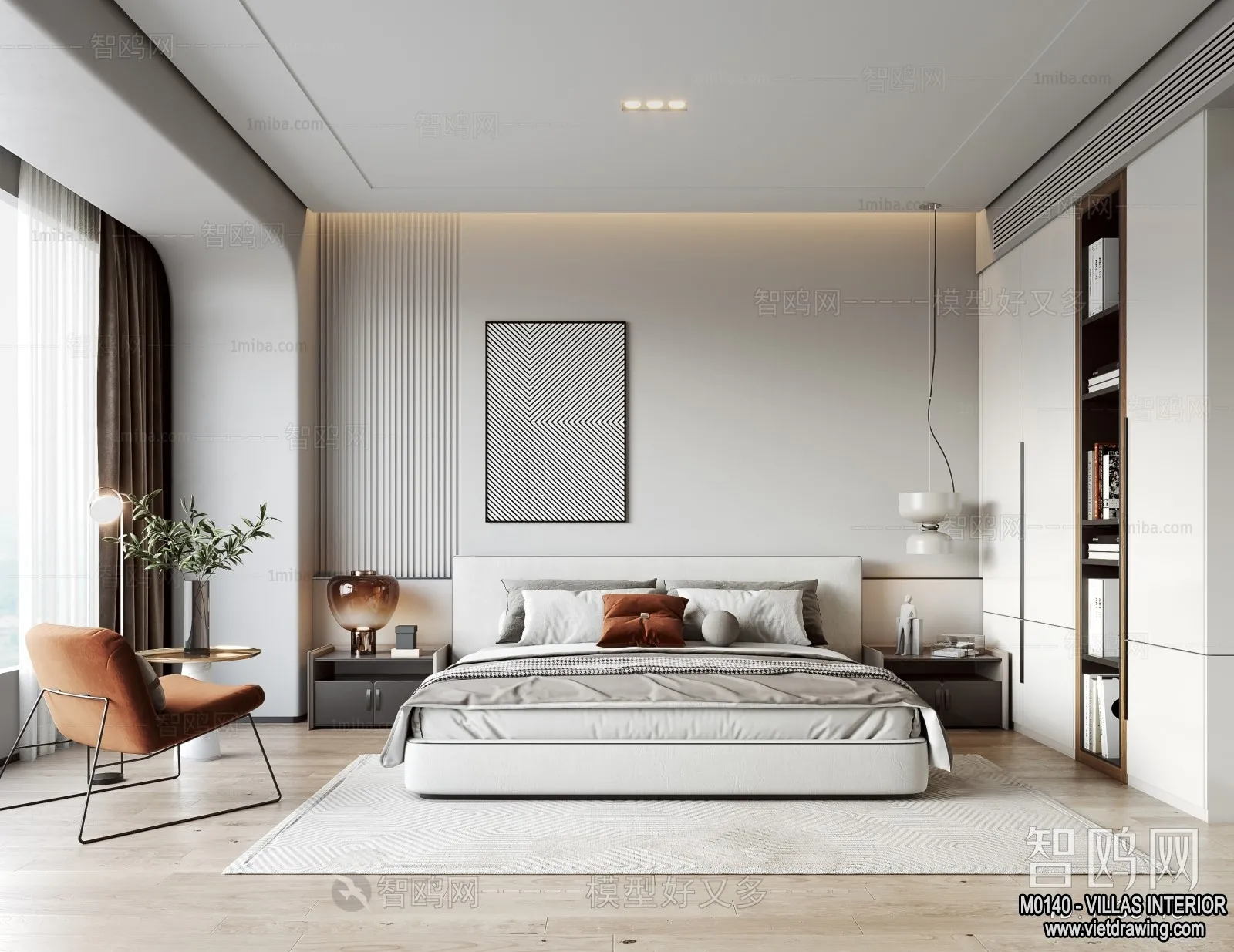 Bedroom - Villas 3D Interior Scene - 3D Models - 091