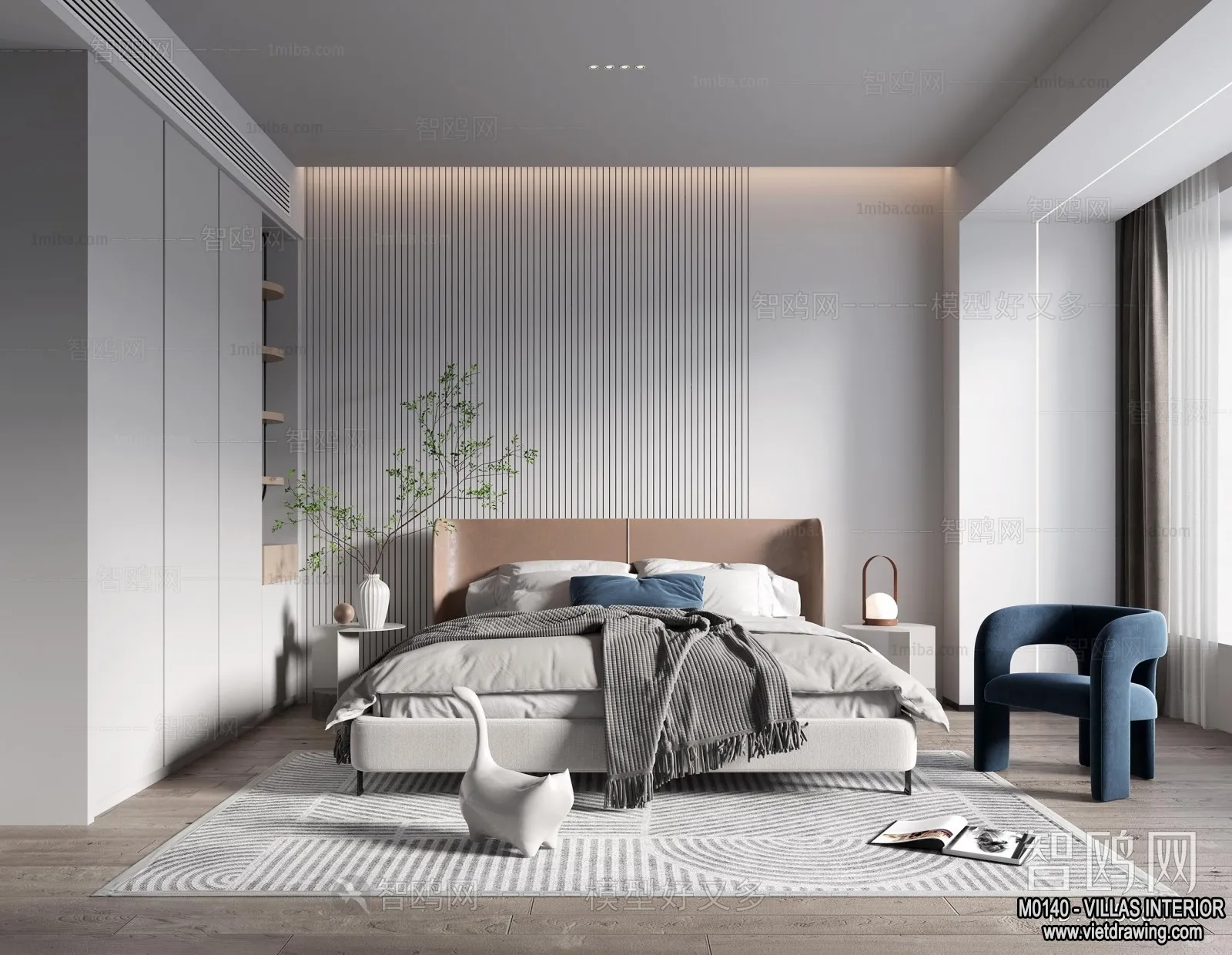 Bedroom - Villas 3D Interior Scene - 3D Models - 093