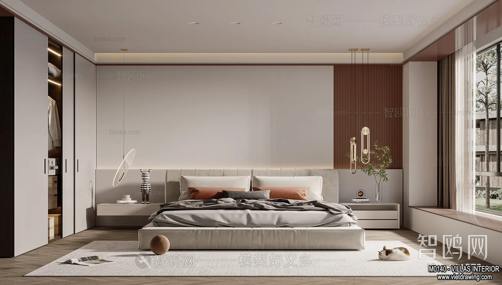 Bedroom - Villas 3D Interior Scene - 3D Models - 094