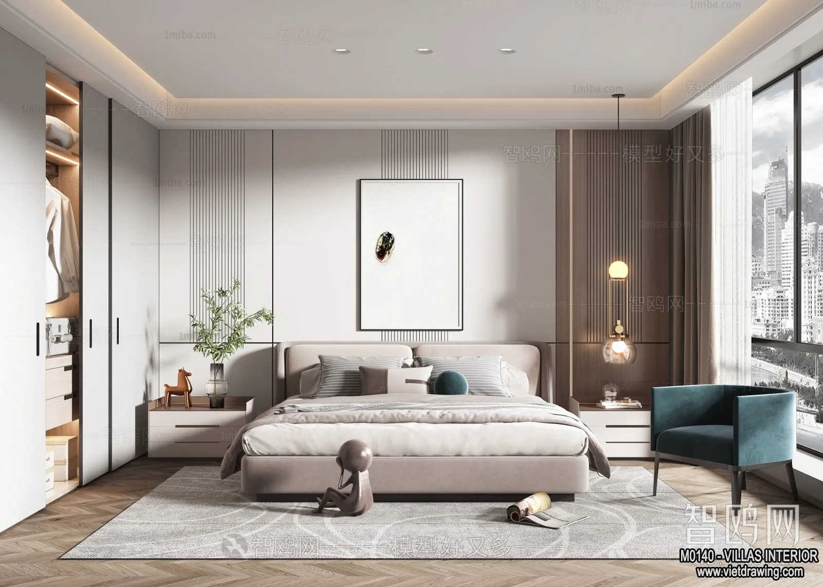 Bedroom - Villas 3D Interior Scene - 3D Models - 096