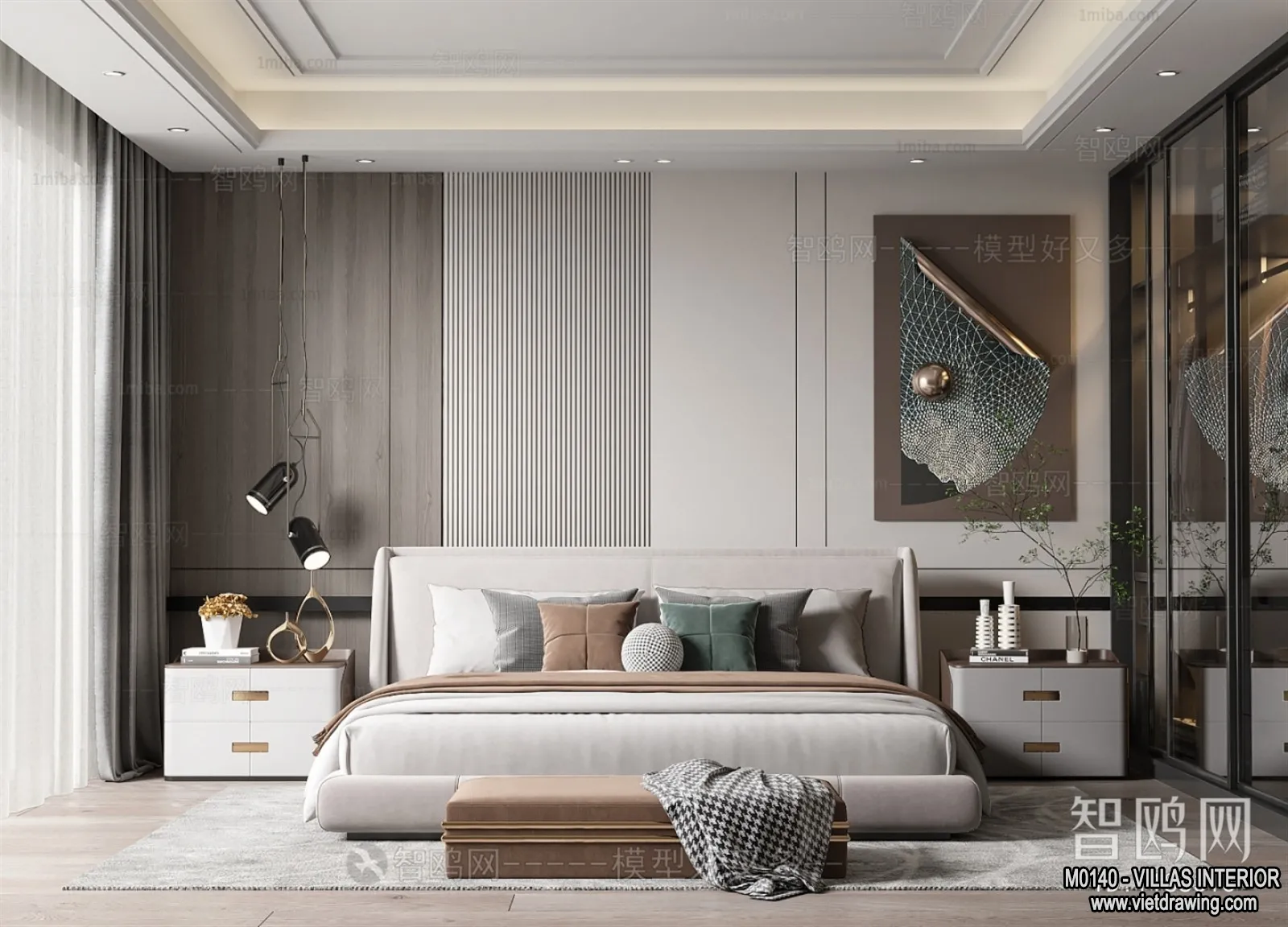 Bedroom - Villas 3D Interior Scene - 3D Models - 097