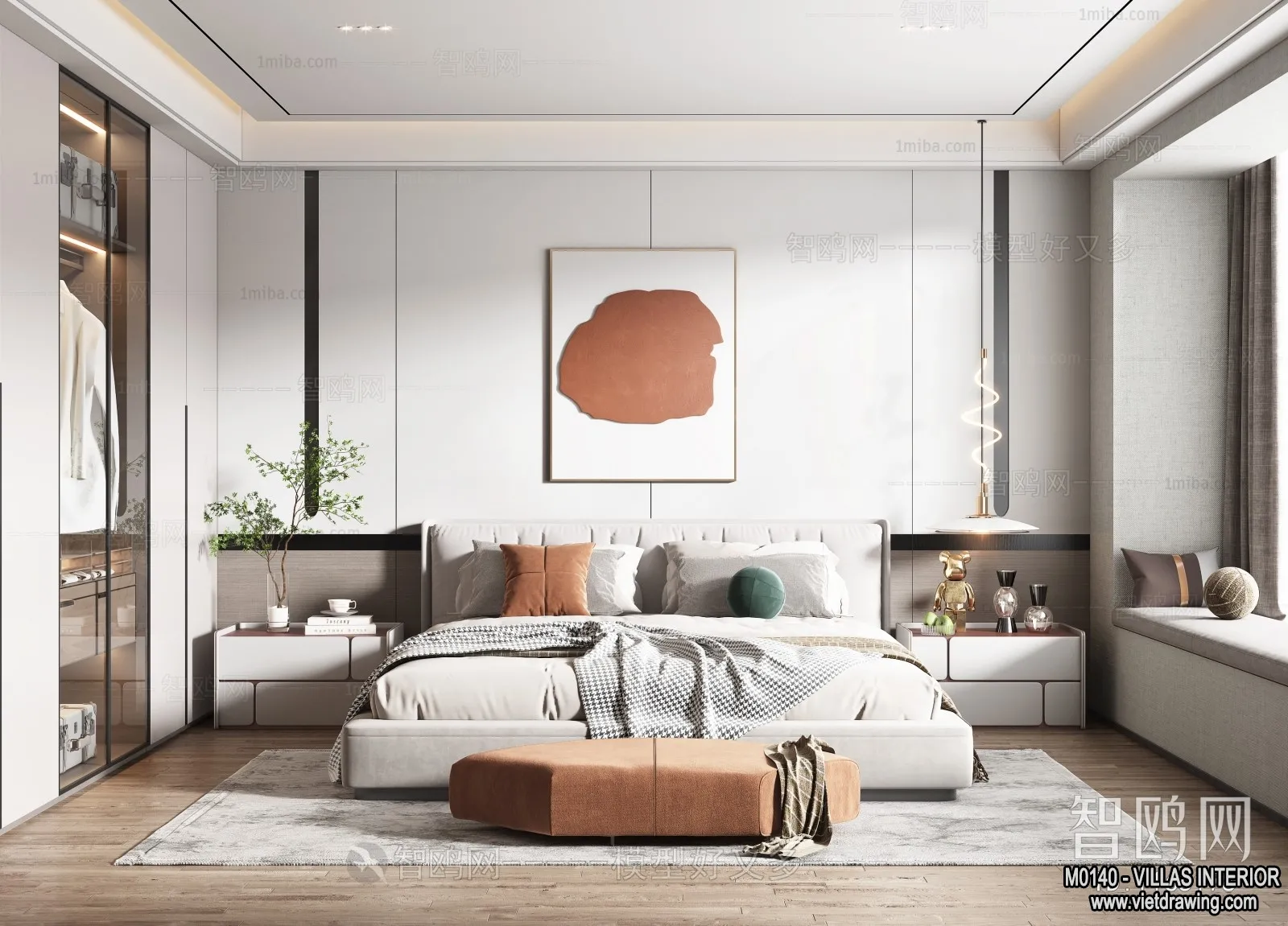 Bedroom - Villas 3D Interior Scene - 3D Models - 099
