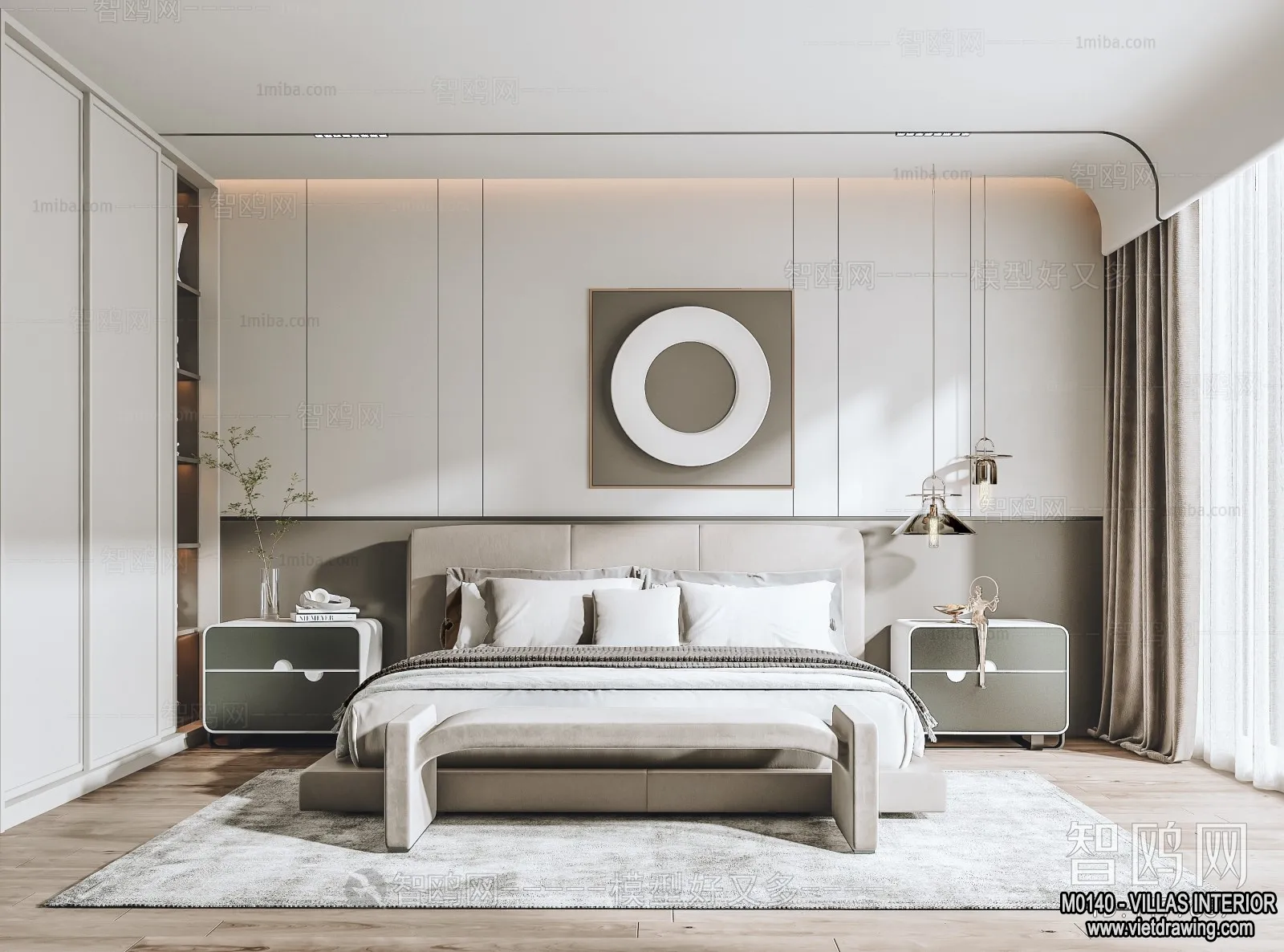 Bedroom - Villas 3D Interior Scene - 3D Models - 102