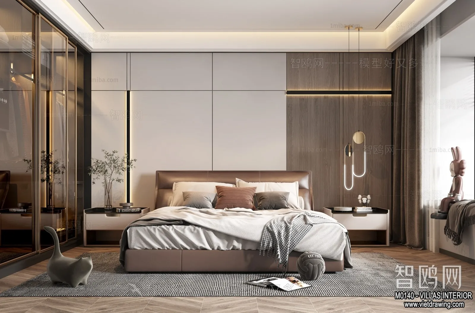 Bedroom - Villas 3D Interior Scene - 3D Models - 104
