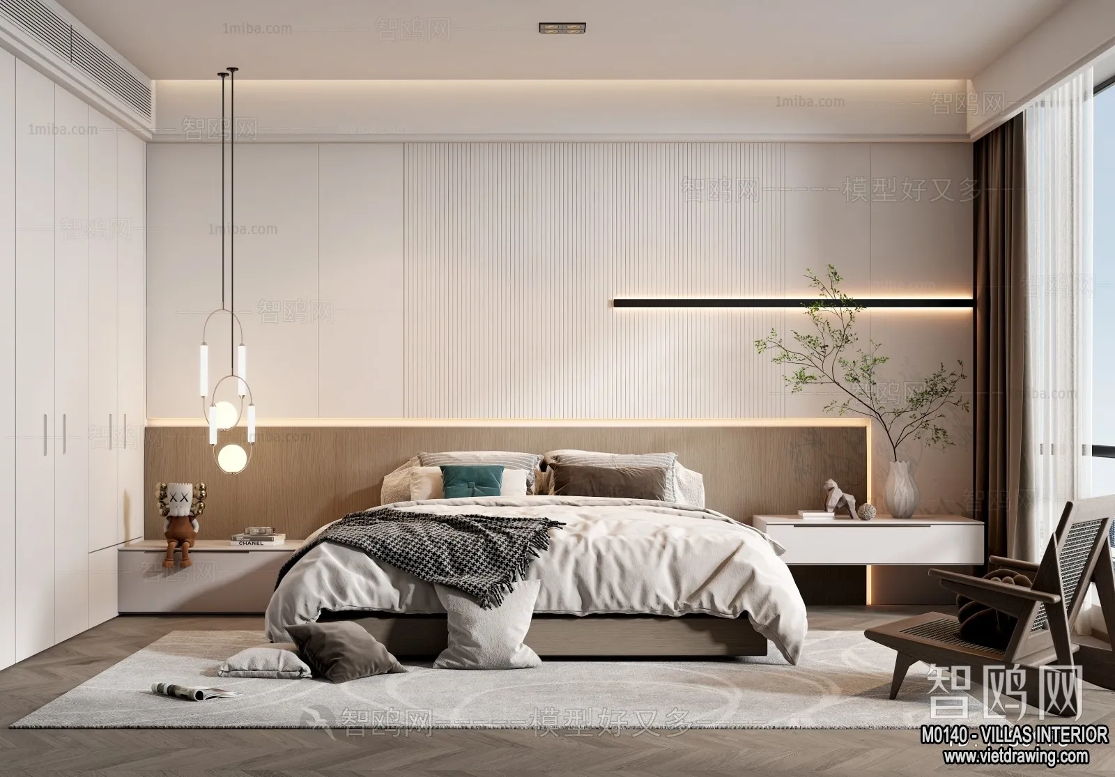 Bedroom - Villas 3D Interior Scene - 3D Models - 105