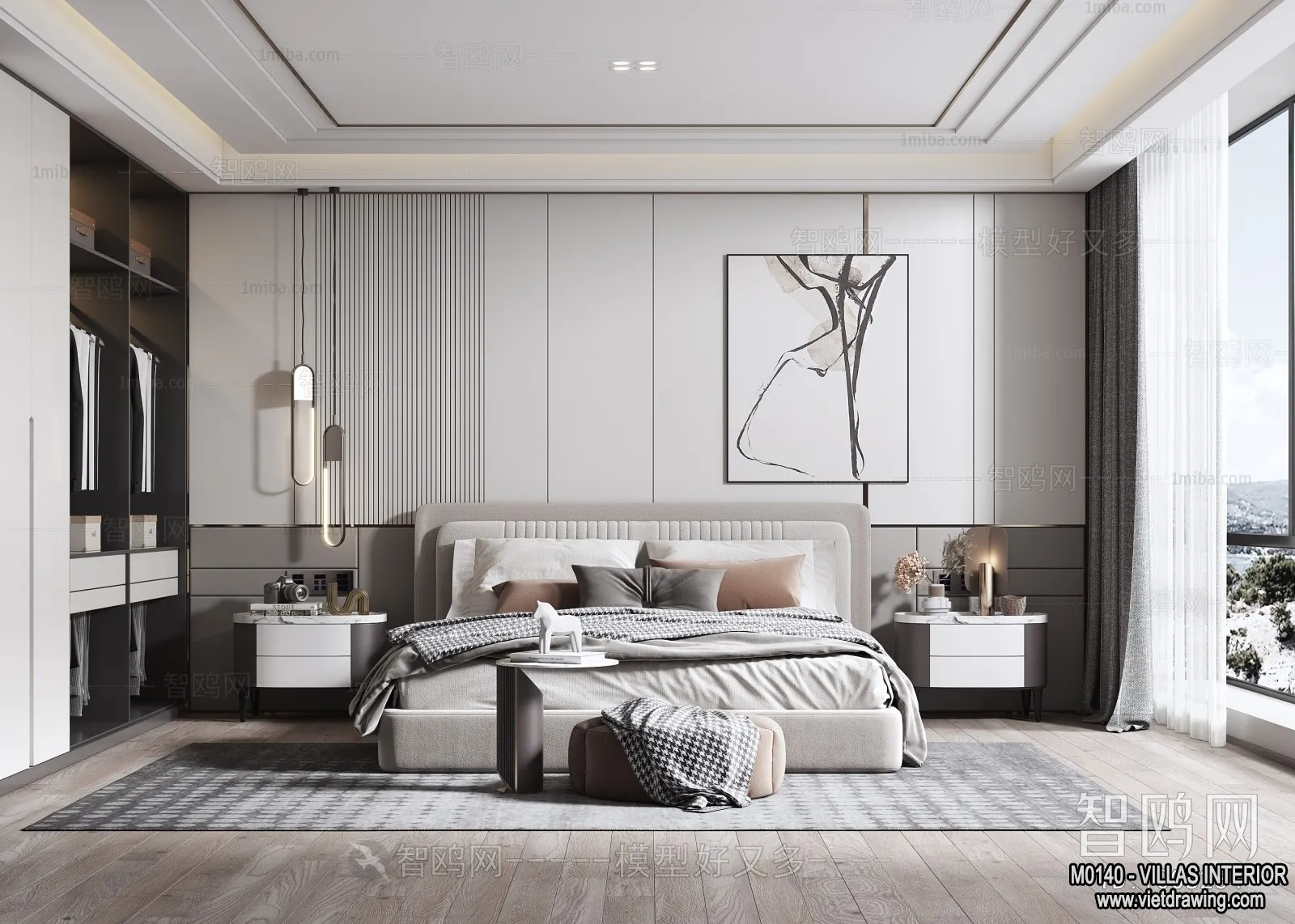 Bedroom - Villas 3D Interior Scene - 3D Models - 106