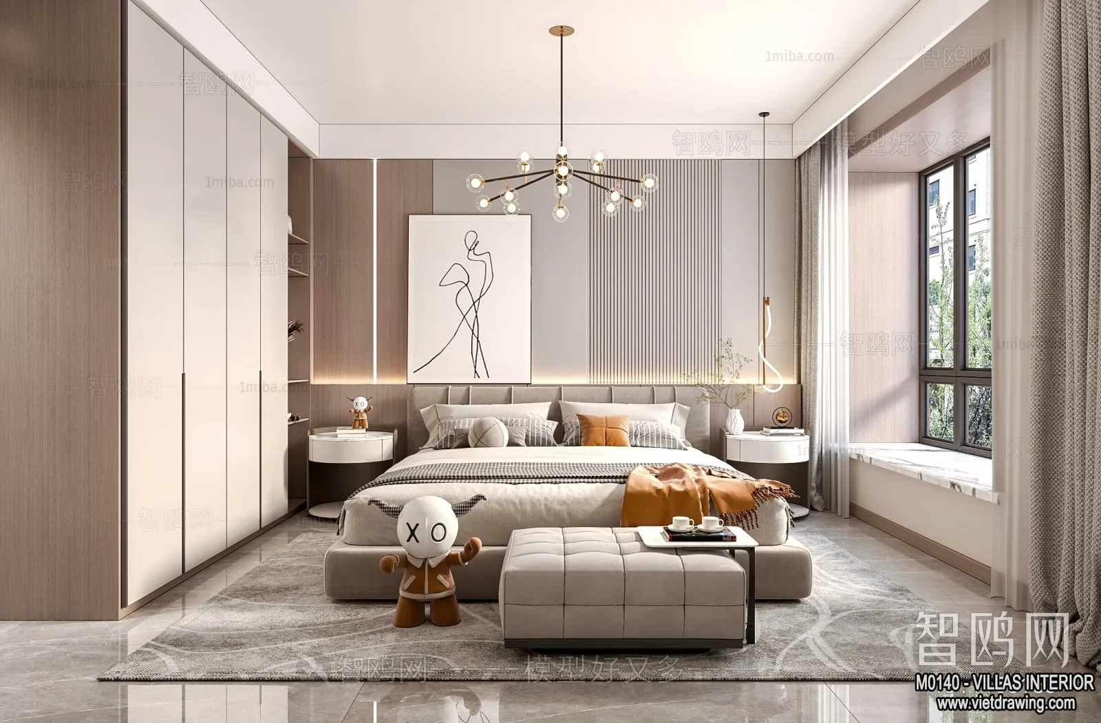 Bedroom - Villas 3D Interior Scene - 3D Models - 110