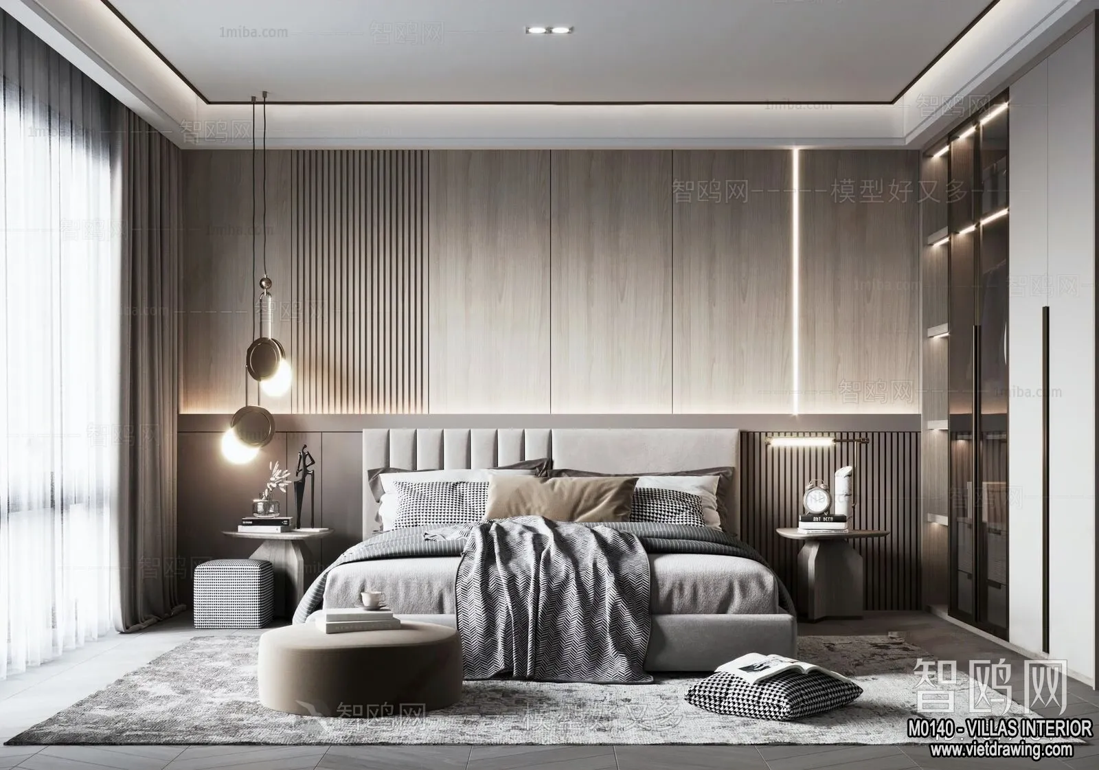 Bedroom - Villas 3D Interior Scene - 3D Models - 111