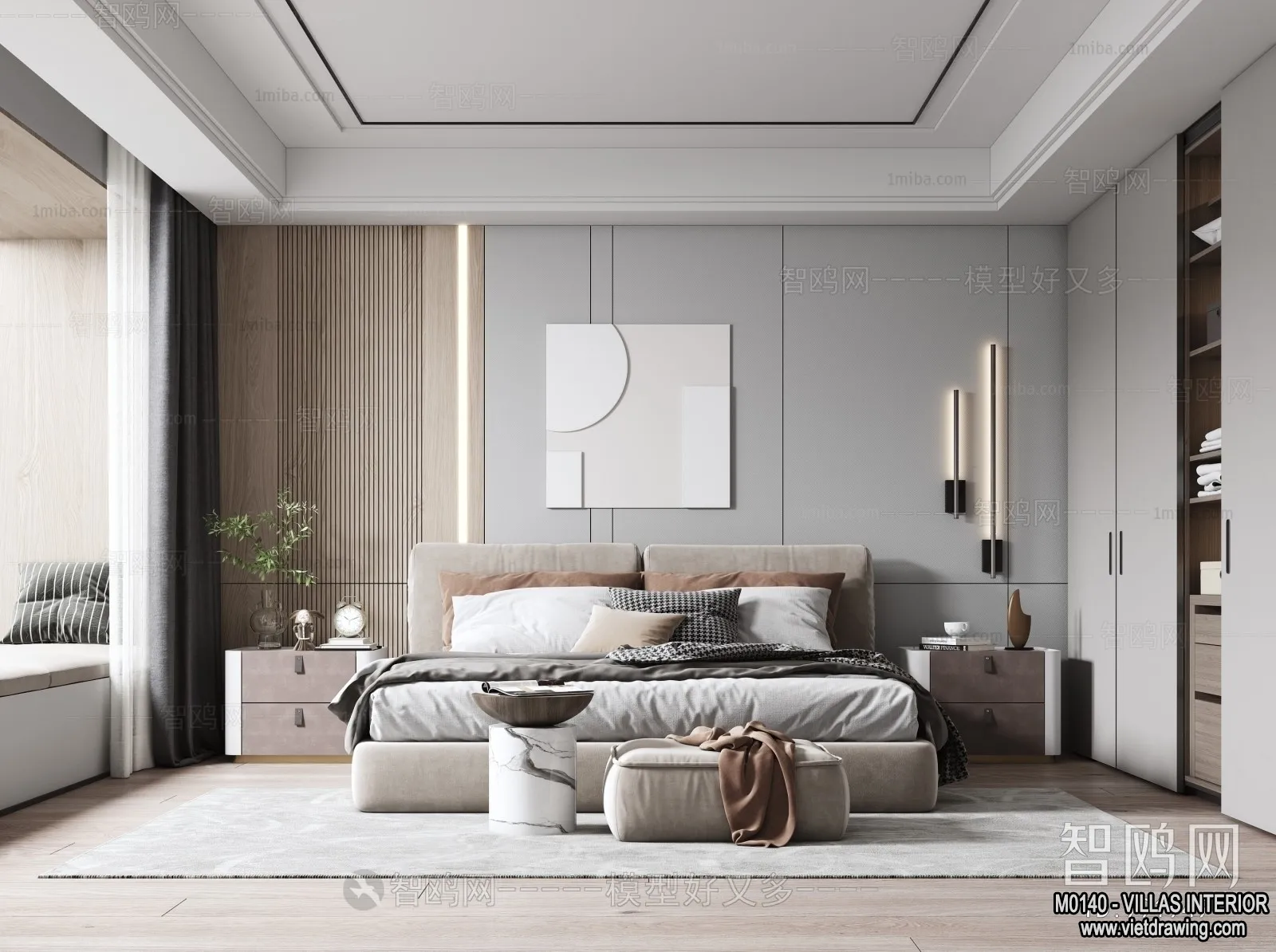 Bedroom - Villas 3D Interior Scene - 3D Models - 115