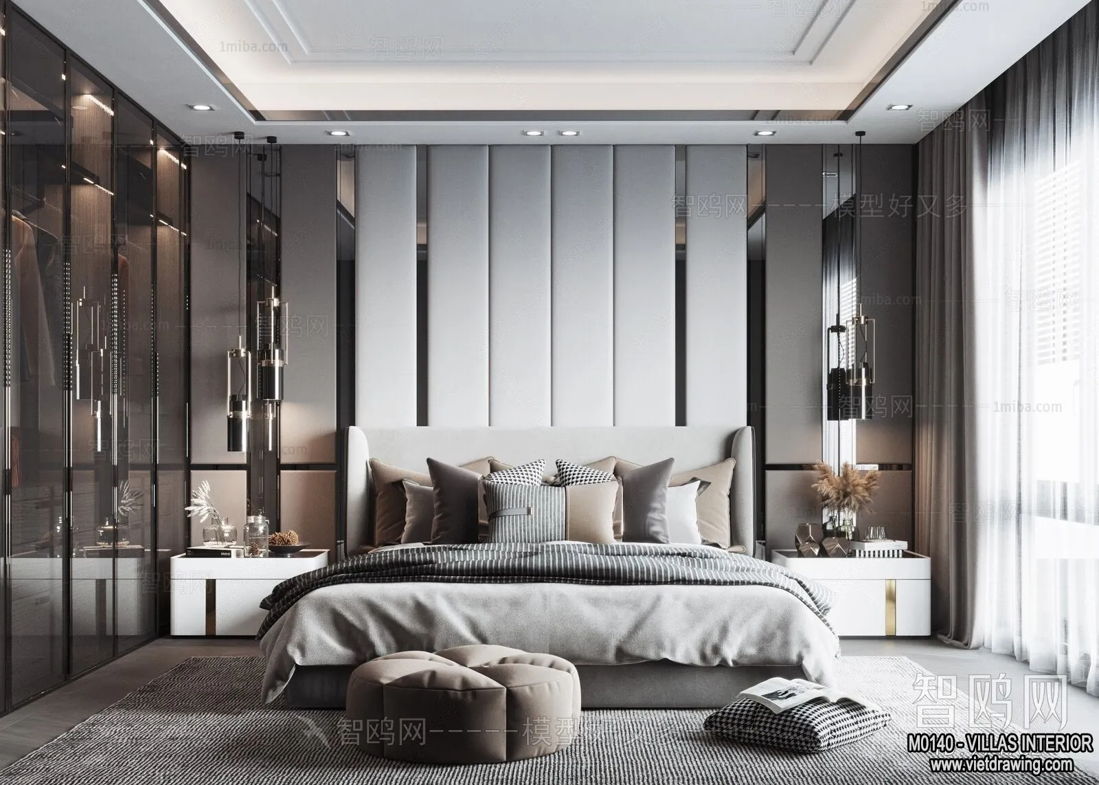 Bedroom - Villas 3D Interior Scene - 3D Models - 116