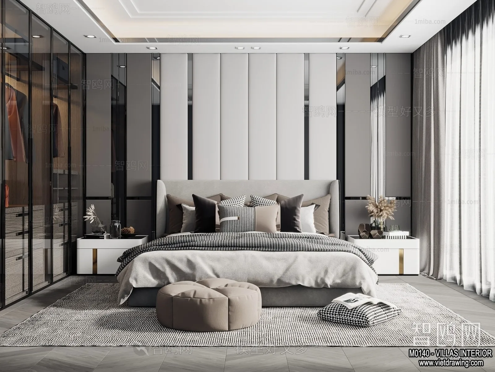 Bedroom - Villas 3D Interior Scene - 3D Models - 117