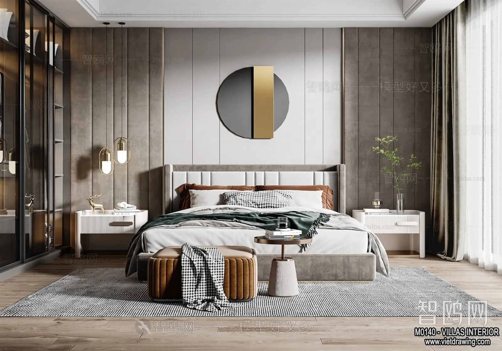 Bedroom - Villas 3D Interior Scene - 3D Models - 119