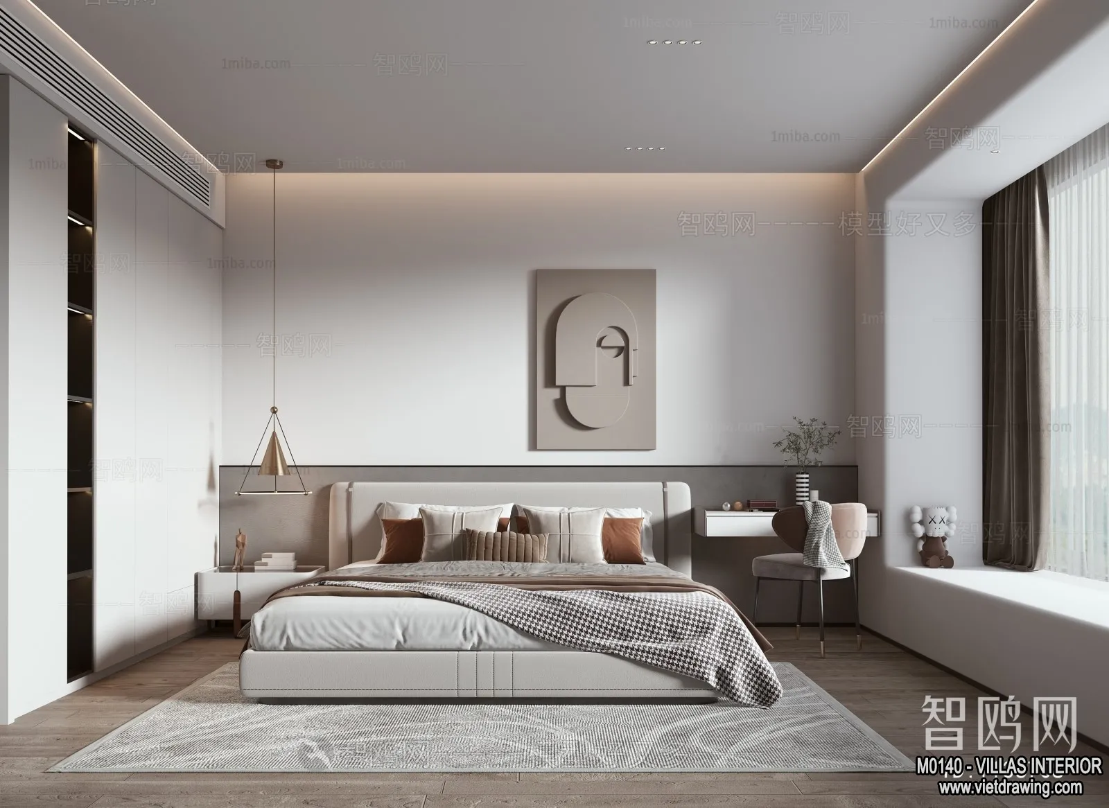 Bedroom - Villas 3D Interior Scene - 3D Models - 121