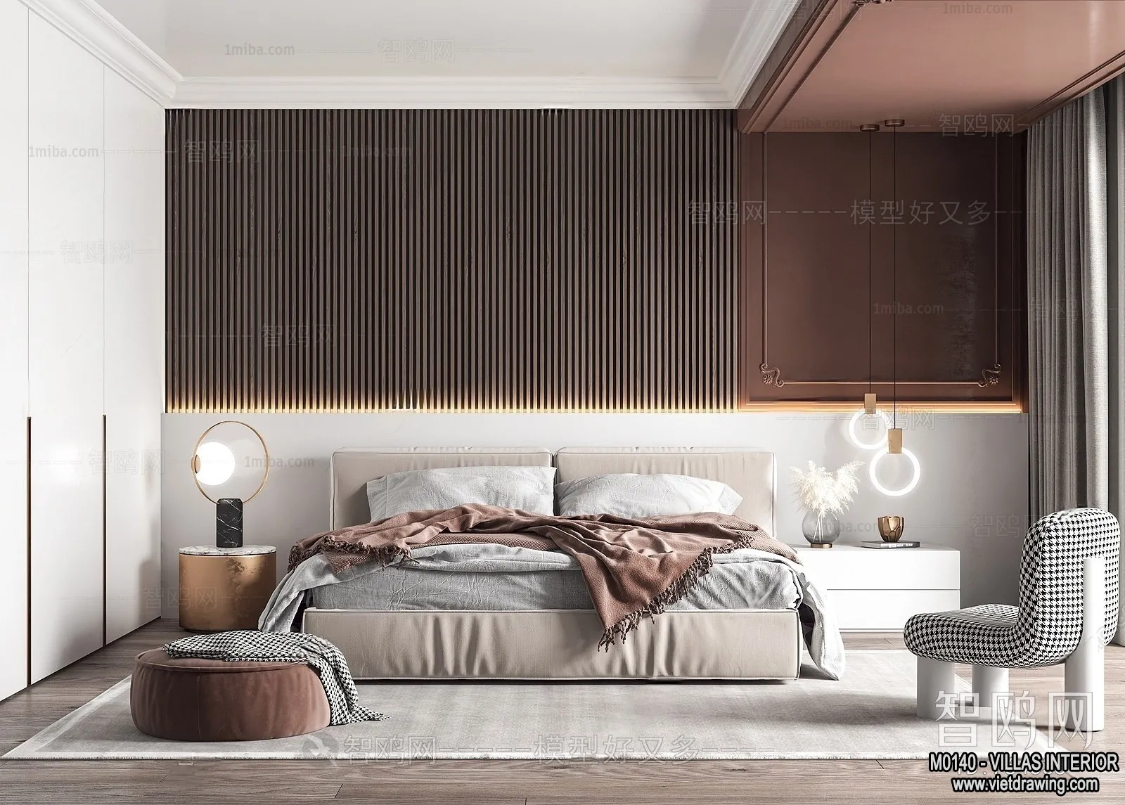 Bedroom - Villas 3D Interior Scene - 3D Models - 122