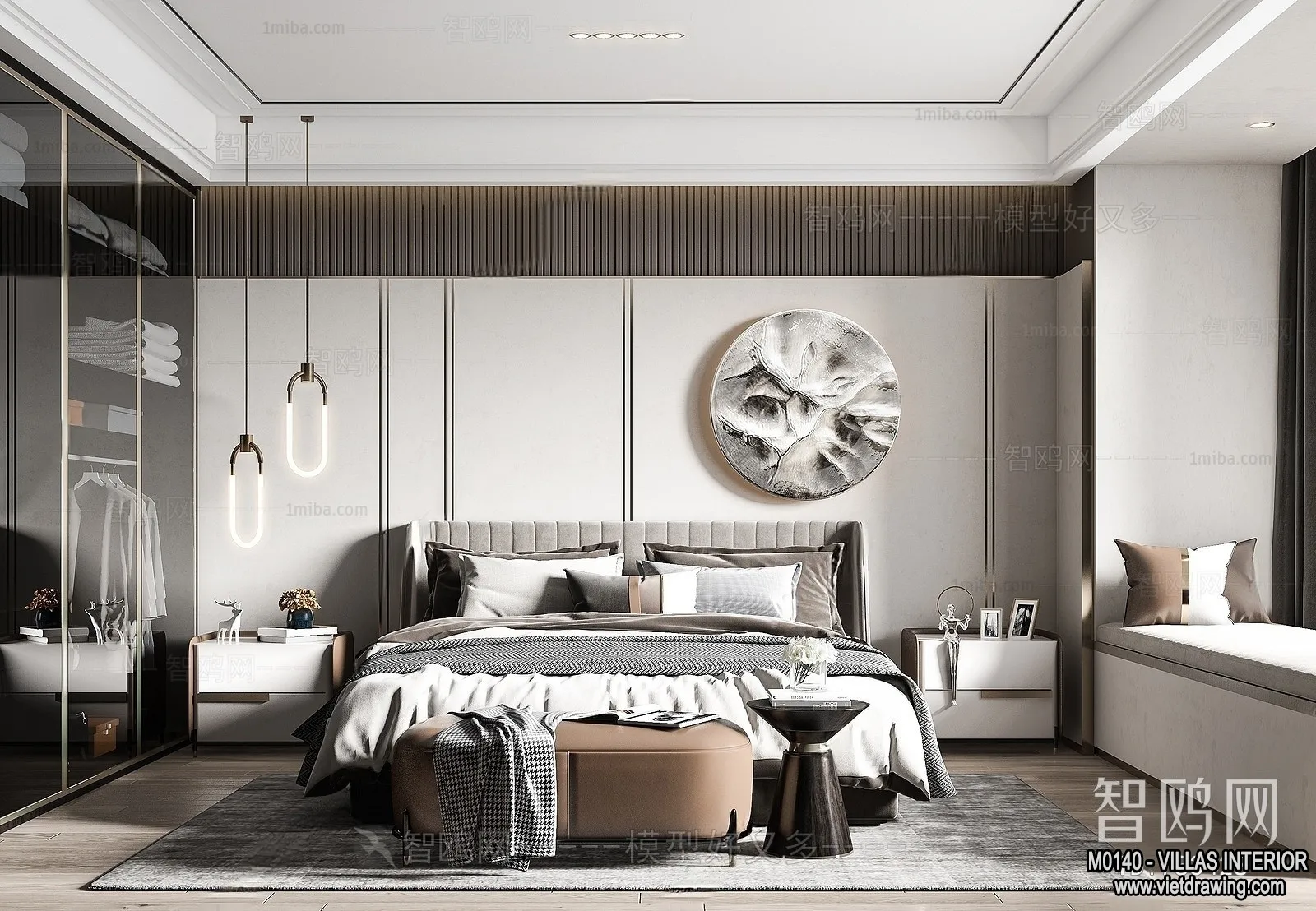 Bedroom - Villas 3D Interior Scene - 3D Models - 123