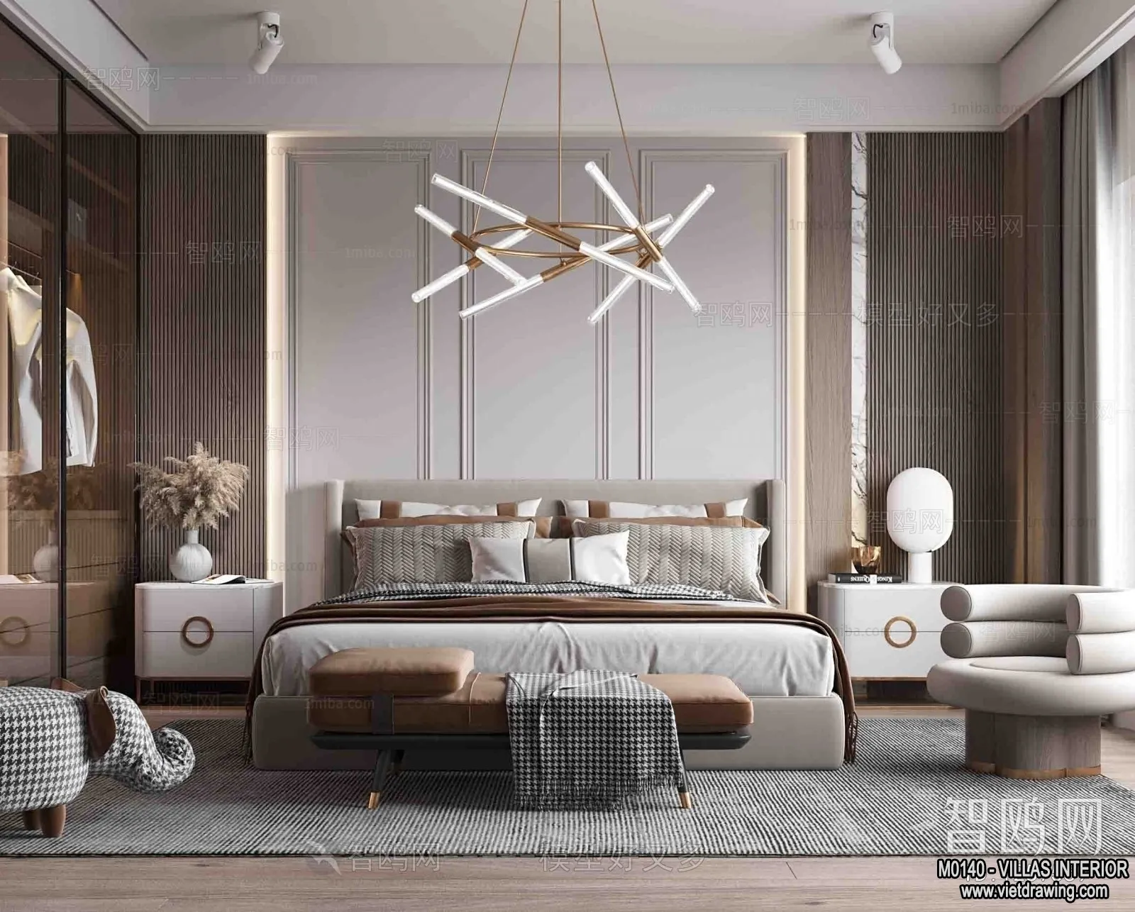 Bedroom - Villas 3D Interior Scene - 3D Models - 124