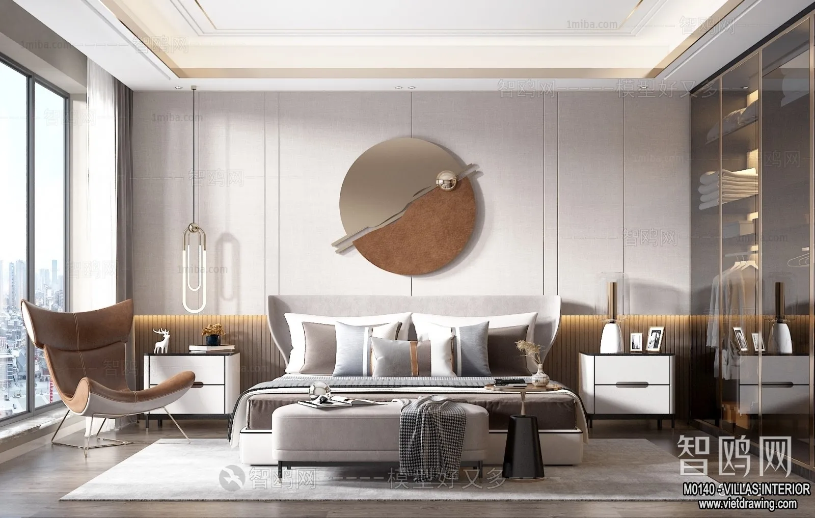 Bedroom - Villas 3D Interior Scene - 3D Models - 126