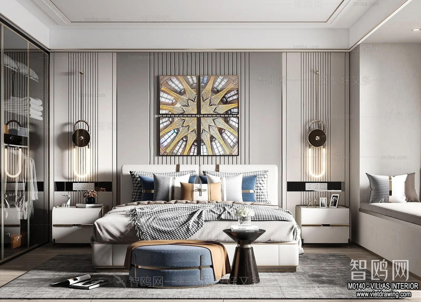 Bedroom - Villas 3D Interior Scene - 3D Models - 127