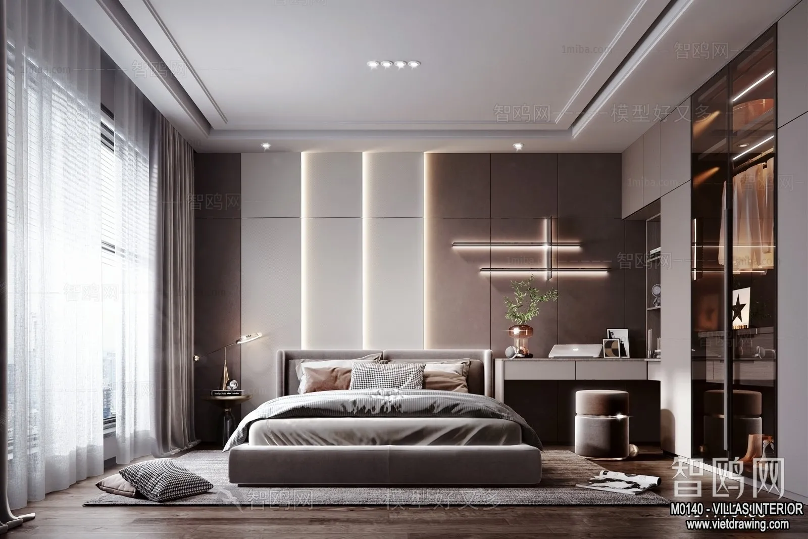 Bedroom - Villas 3D Interior Scene - 3D Models - 128