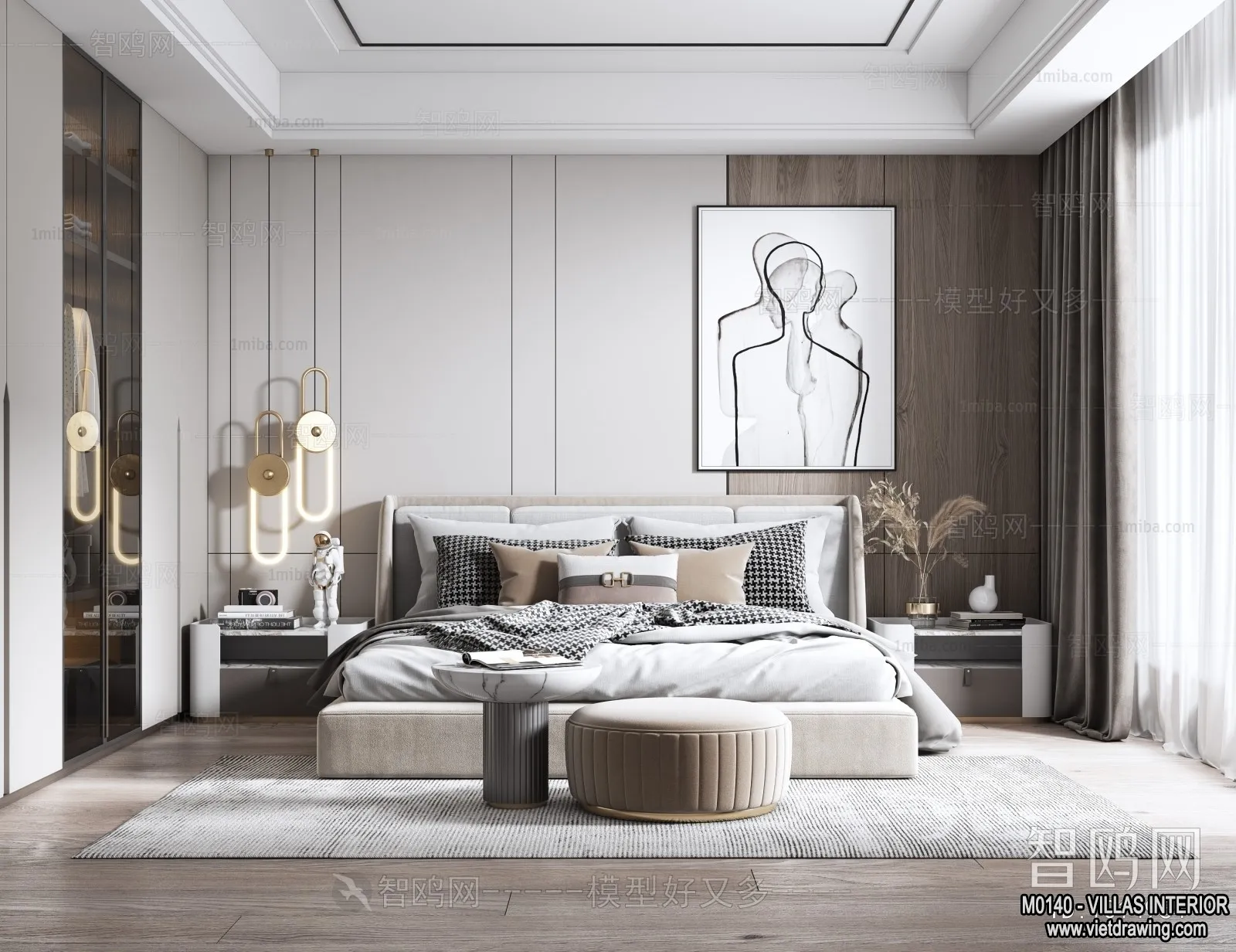 Bedroom - Villas 3D Interior Scene - 3D Models - 129