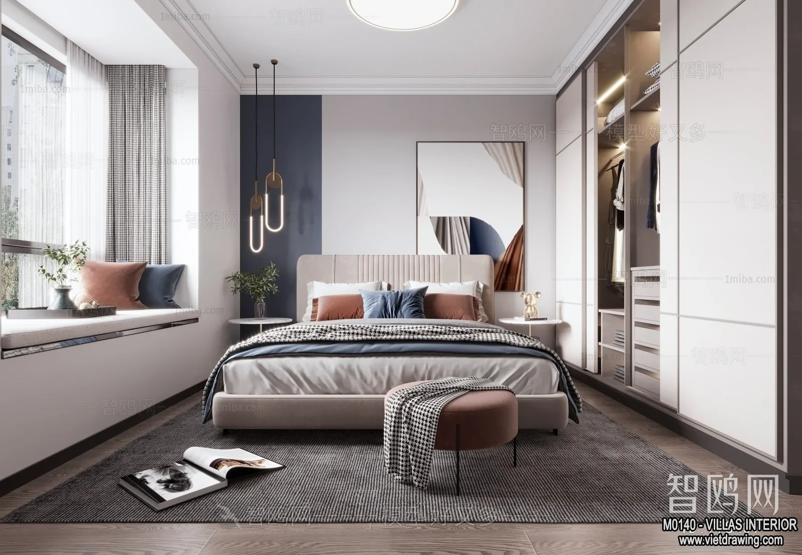 Bedroom - Villas 3D Interior Scene - 3D Models - 130