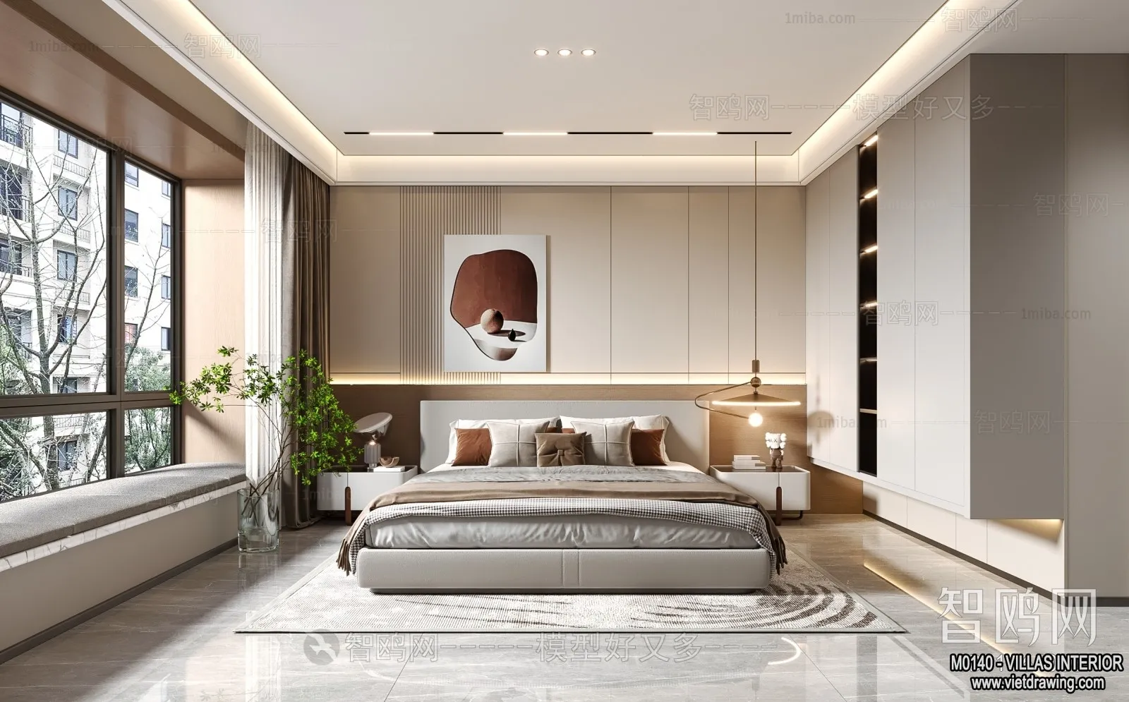 Bedroom - Villas 3D Interior Scene - 3D Models - 132