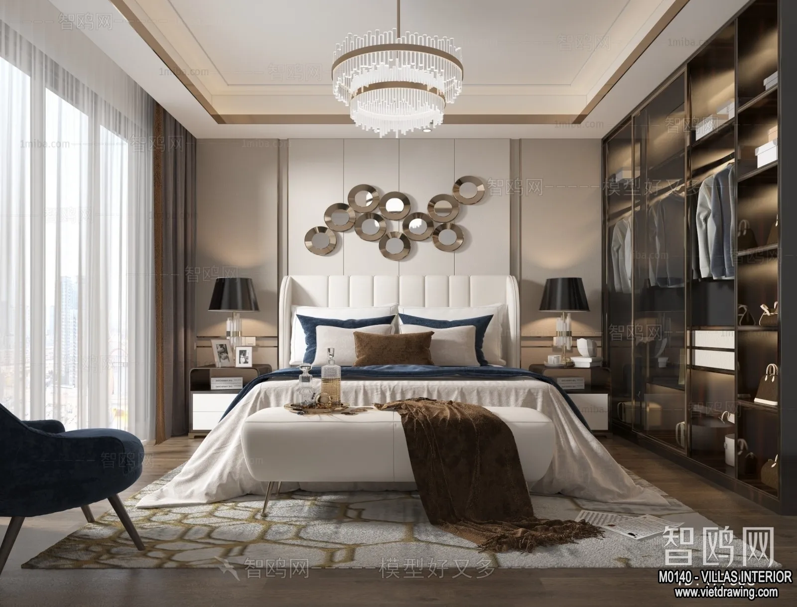 Bedroom - Villas 3D Interior Scene - 3D Models - 134