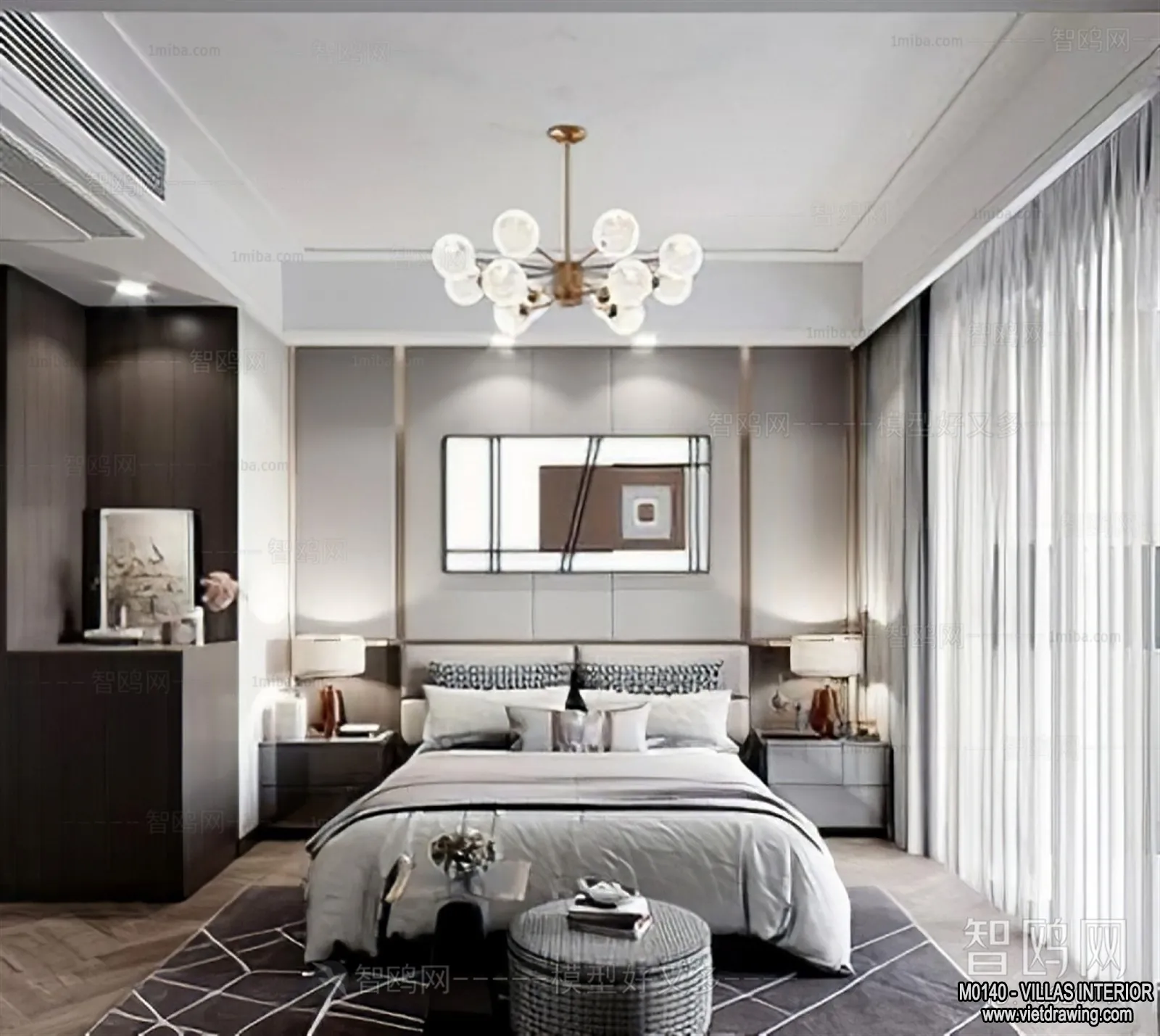 Bedroom - Villas 3D Interior Scene - 3D Models - 135