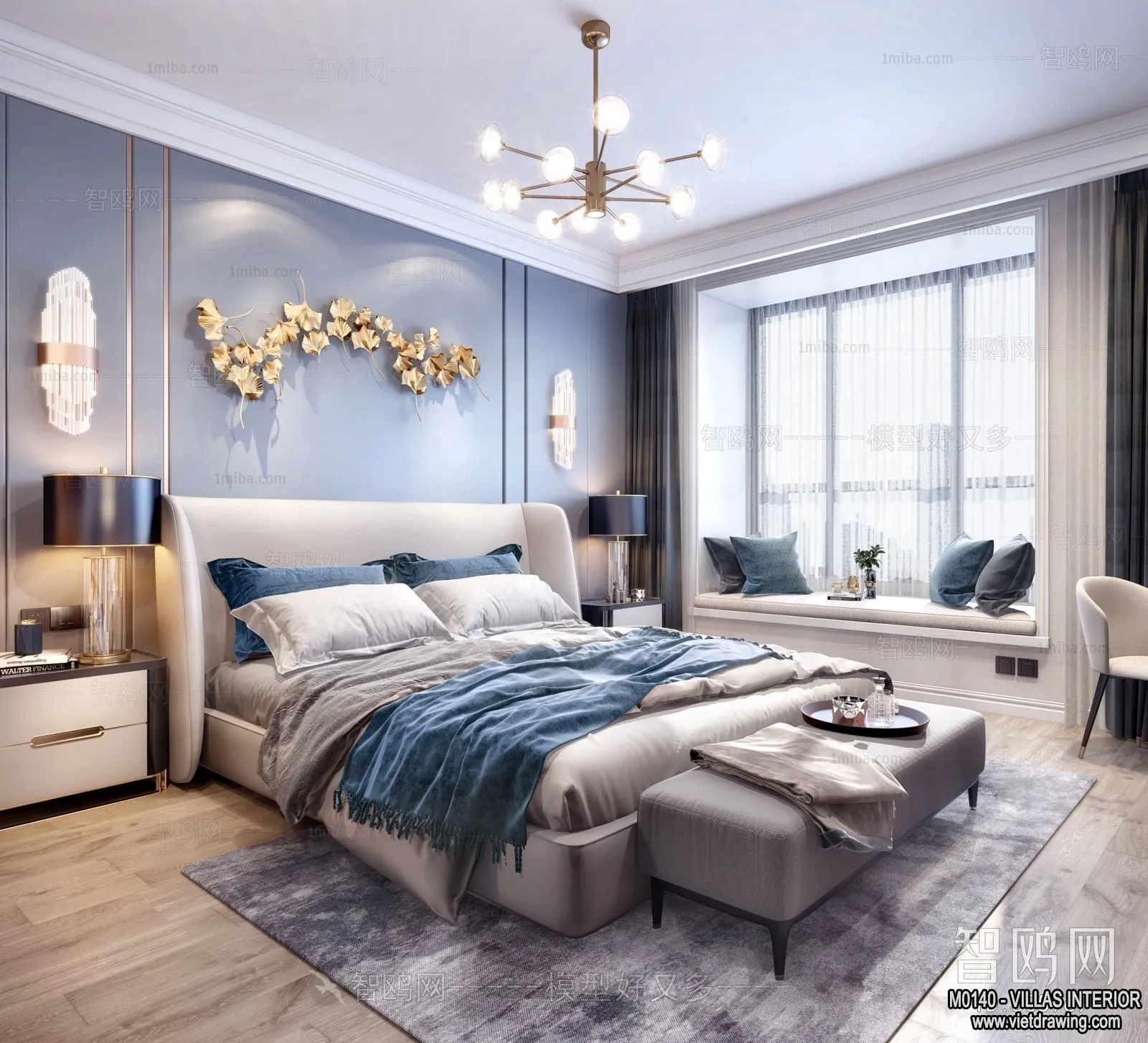 Bedroom - Villas 3D Interior Scene - 3D Models - 136