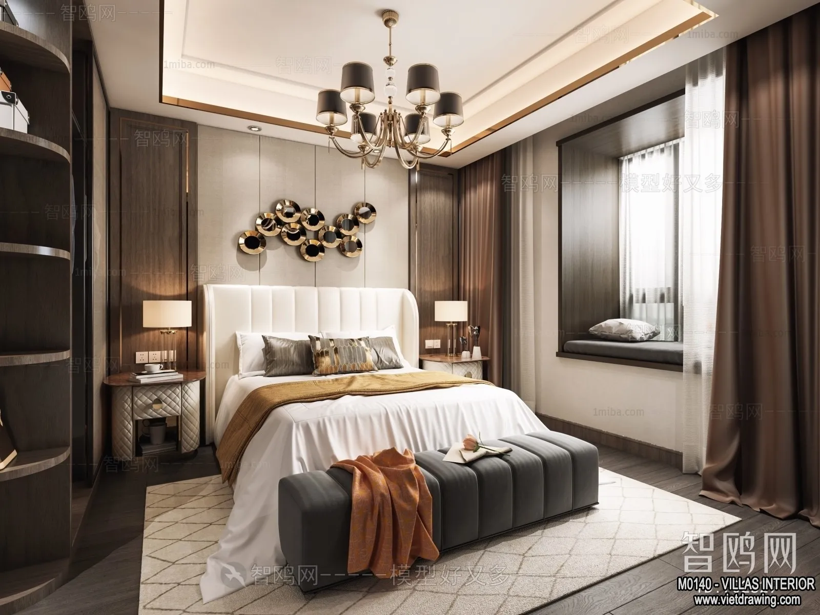 Bedroom - Villas 3D Interior Scene - 3D Models - 138