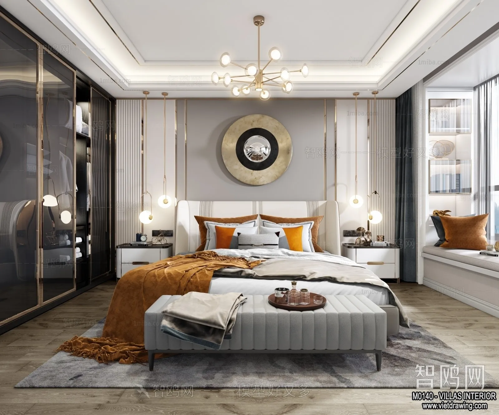 Bedroom - Villas 3D Interior Scene - 3D Models - 139