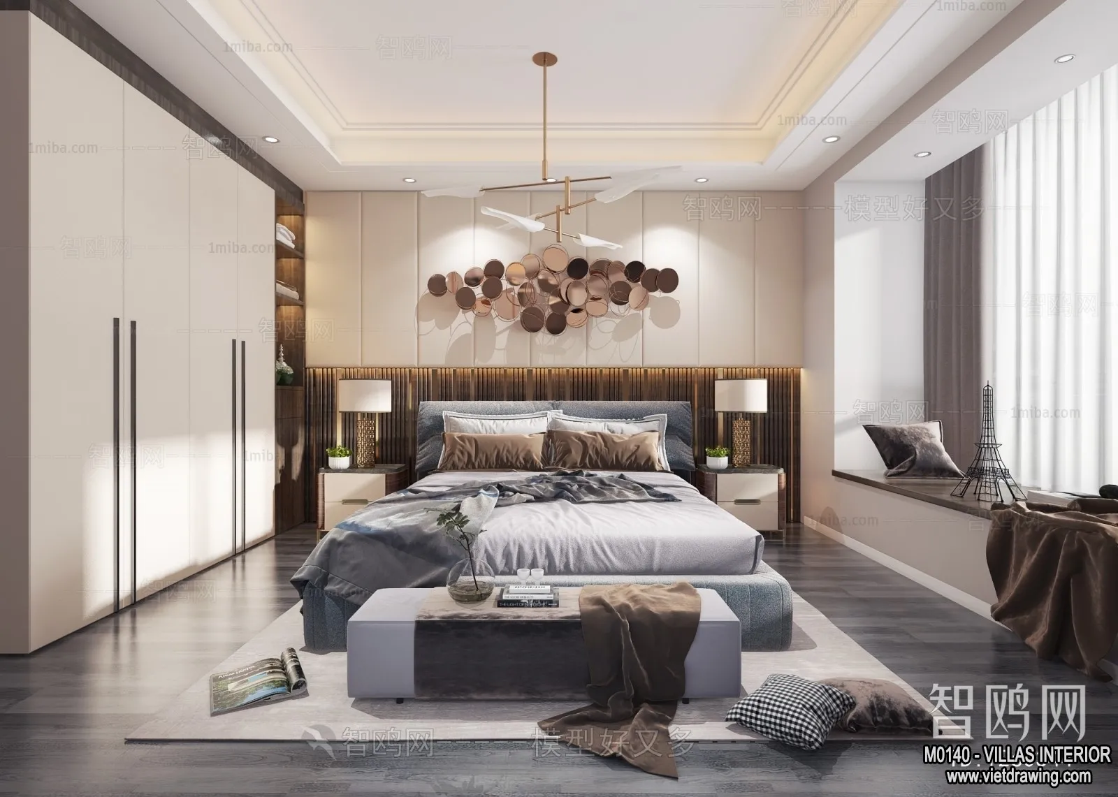 Bedroom - Villas 3D Interior Scene - 3D Models - 143