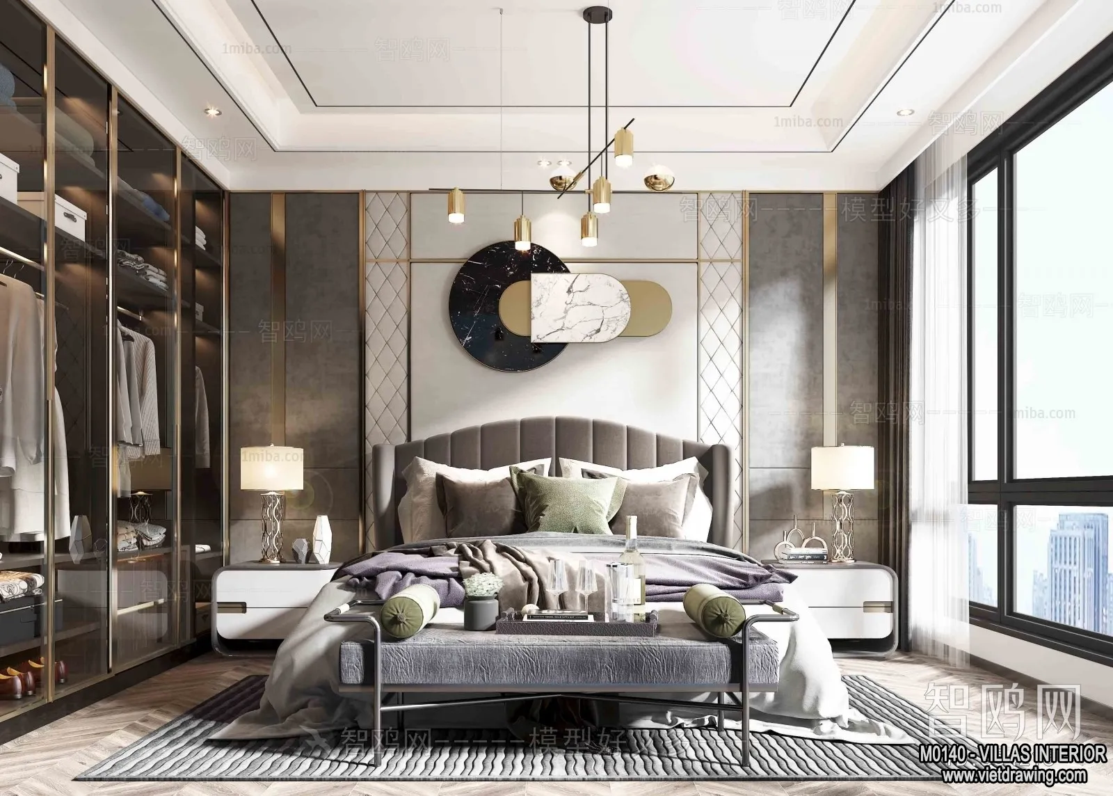 Bedroom - Villas 3D Interior Scene - 3D Models - 145