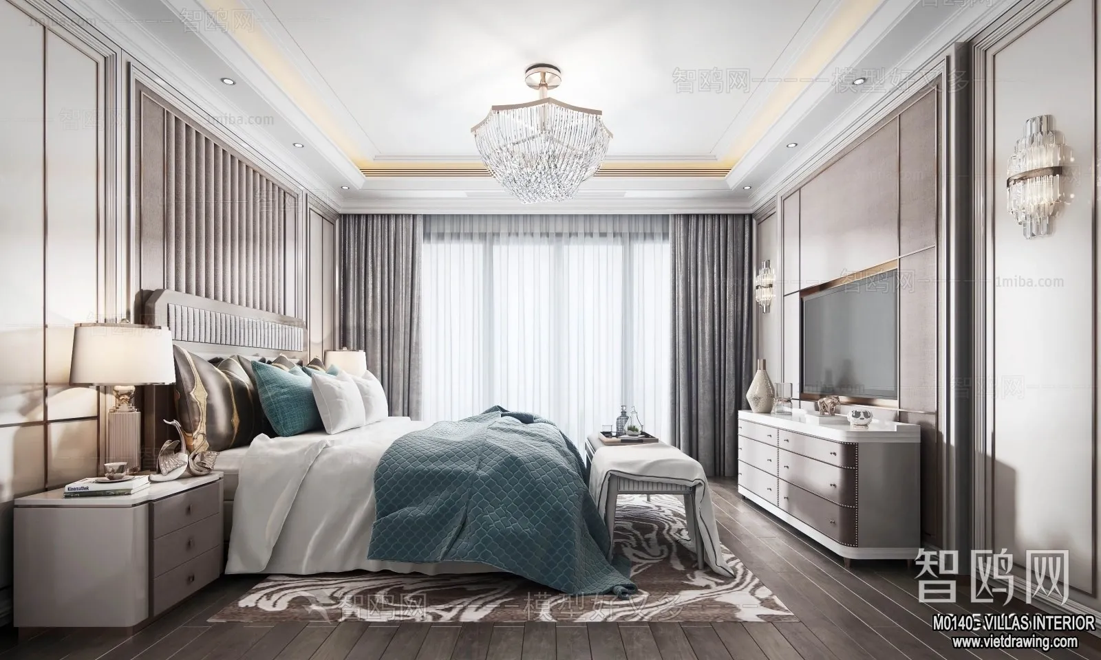 Bedroom - Villas 3D Interior Scene - 3D Models - 146