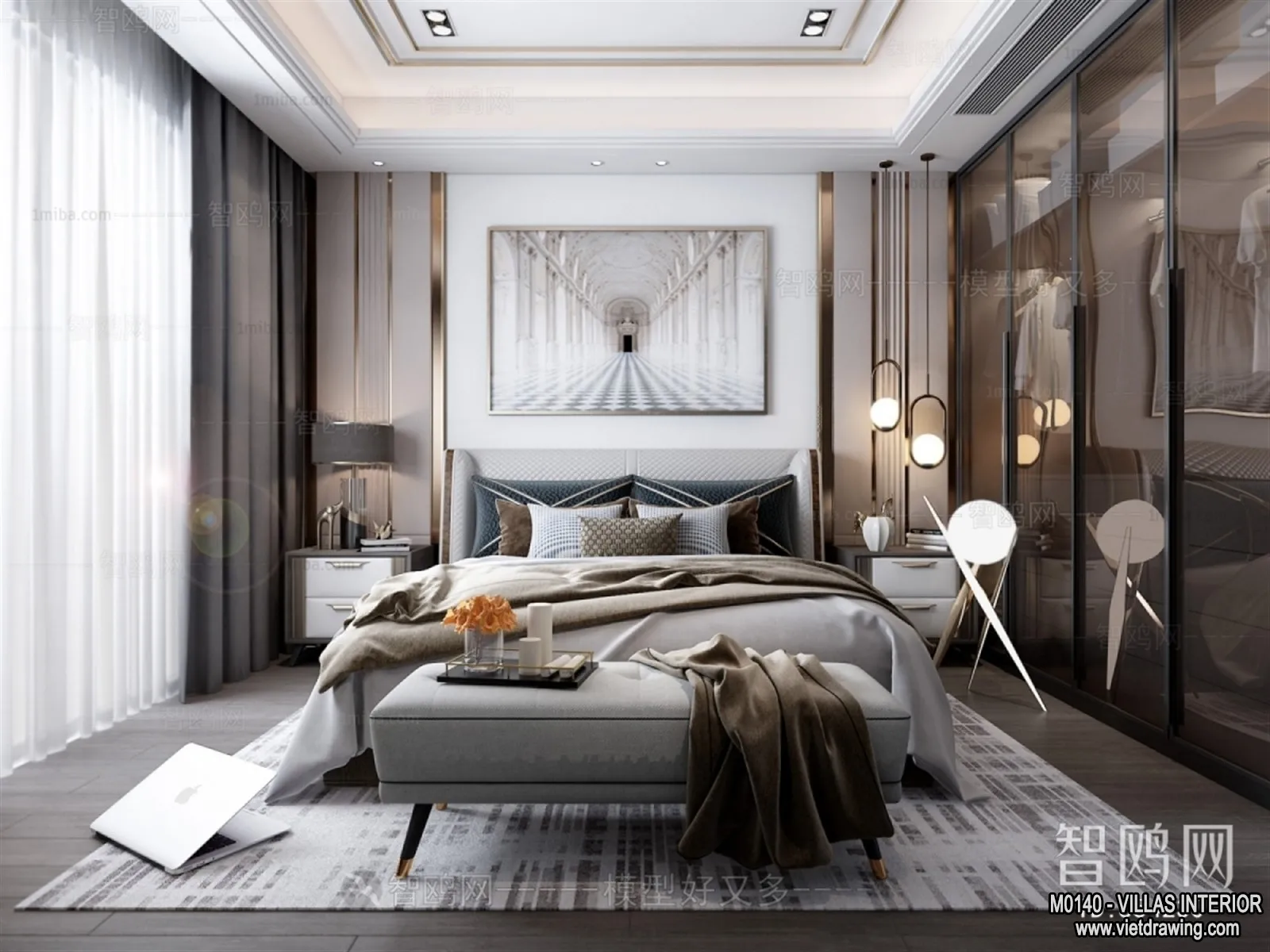 Bedroom - Villas 3D Interior Scene - 3D Models - 147