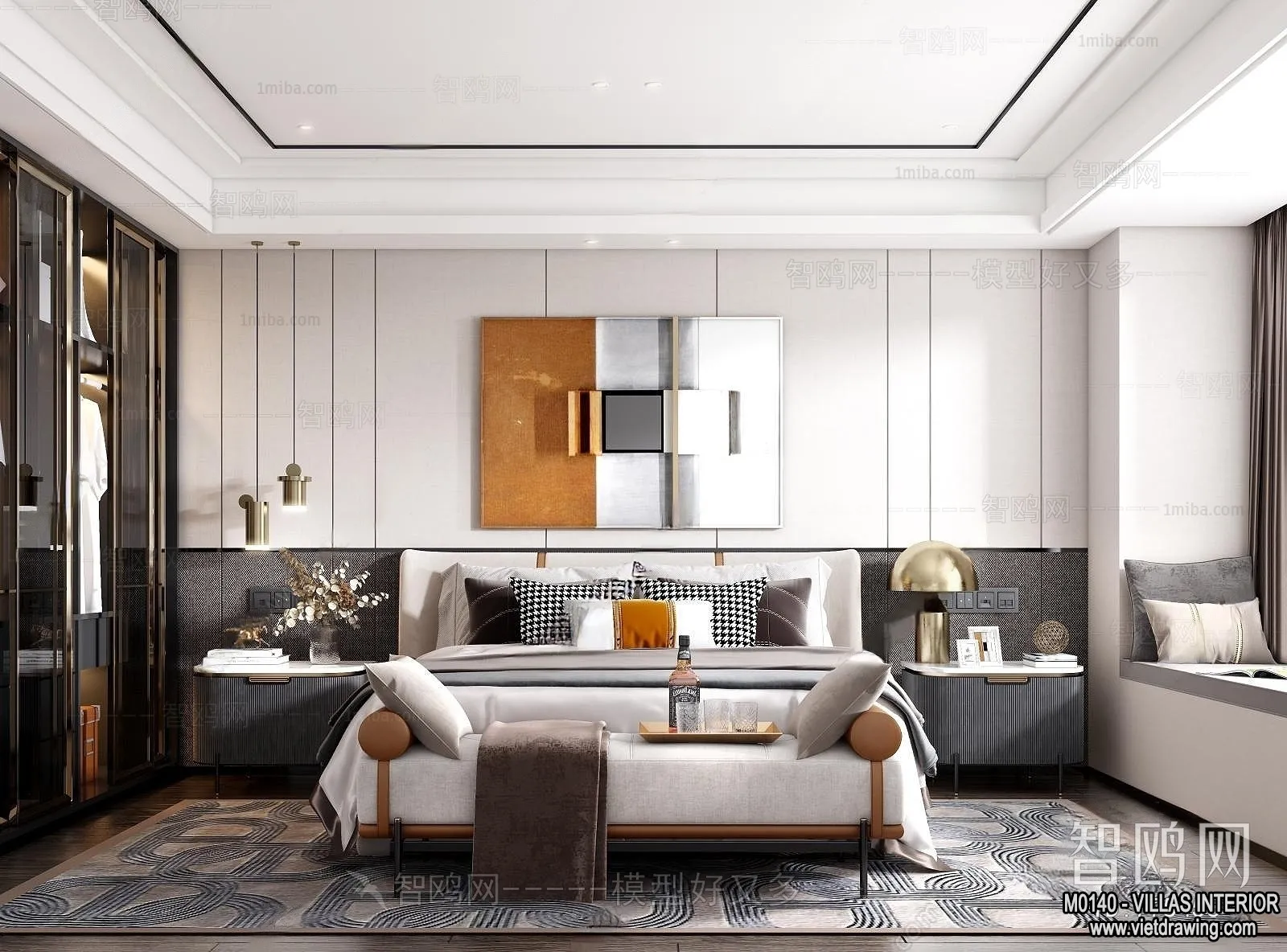 Bedroom - Villas 3D Interior Scene - 3D Models - 150