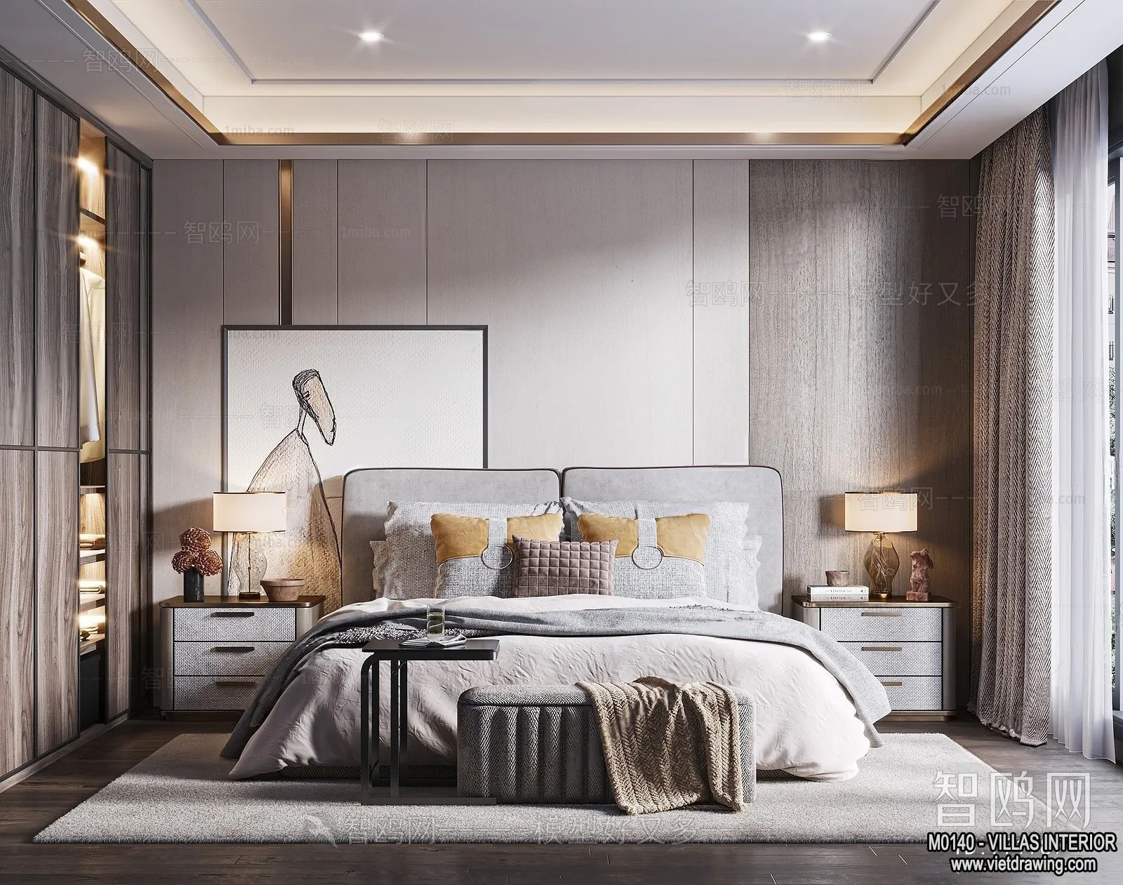 Bedroom - Villas 3D Interior Scene - 3D Models - 151